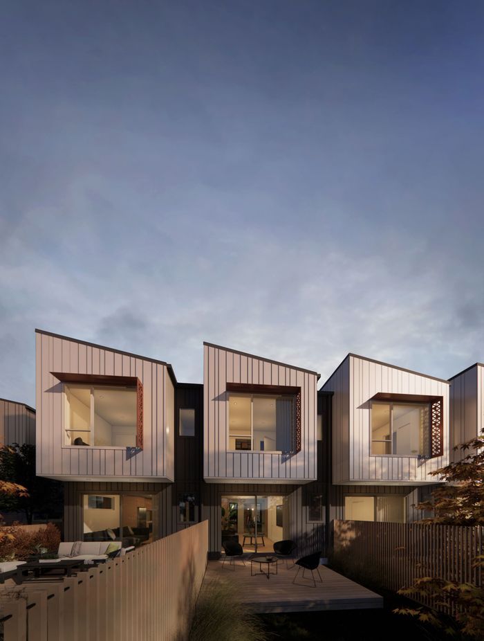 Each unit has its own outdoor space for warm-weather entertainment.