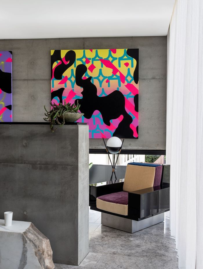 Sculptural furniture was chosen to introduce interesting forms and shapes into the neutral spaces.