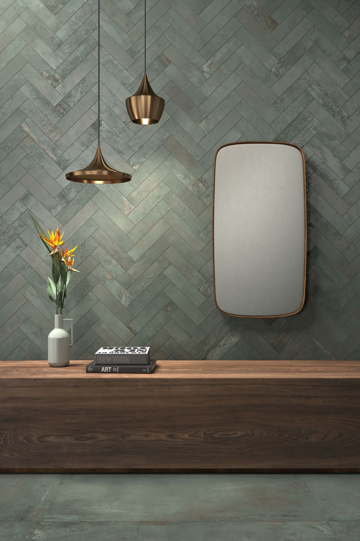The OXID wall tile range gives off an industrial mood.