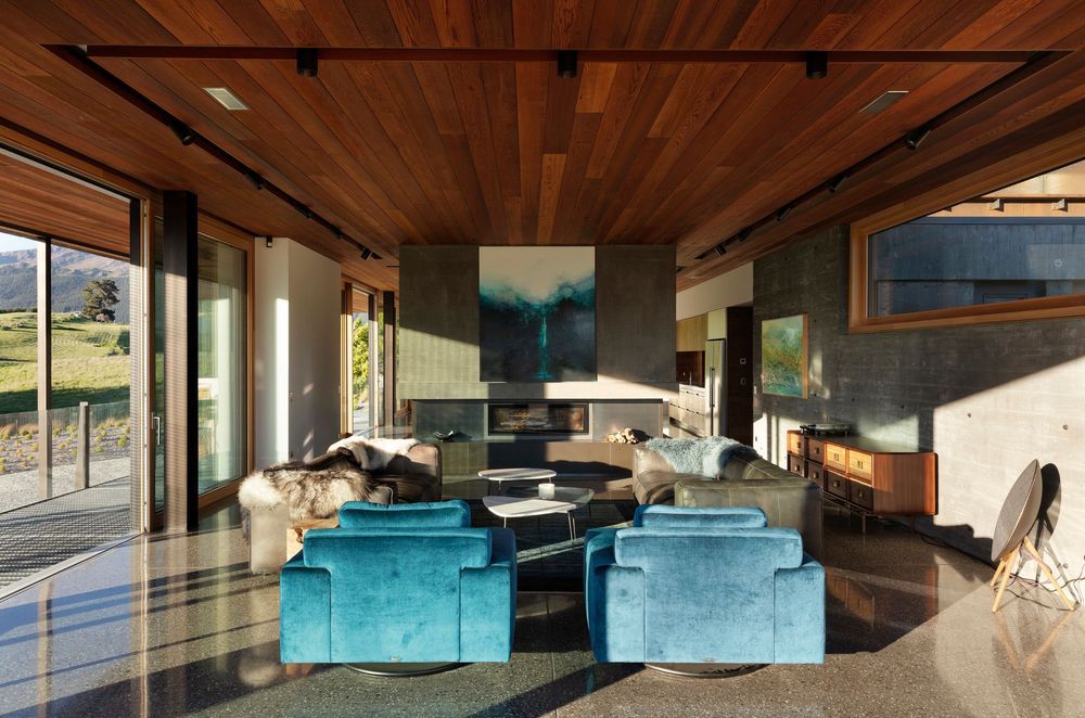 Highly insulated walls and a heat exchange ventilation system ensure this interior is as cosy as it looks.