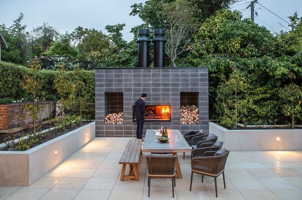 The amazing Escea Outdoor Fireplace Kitchen makes an incredible statement in any space