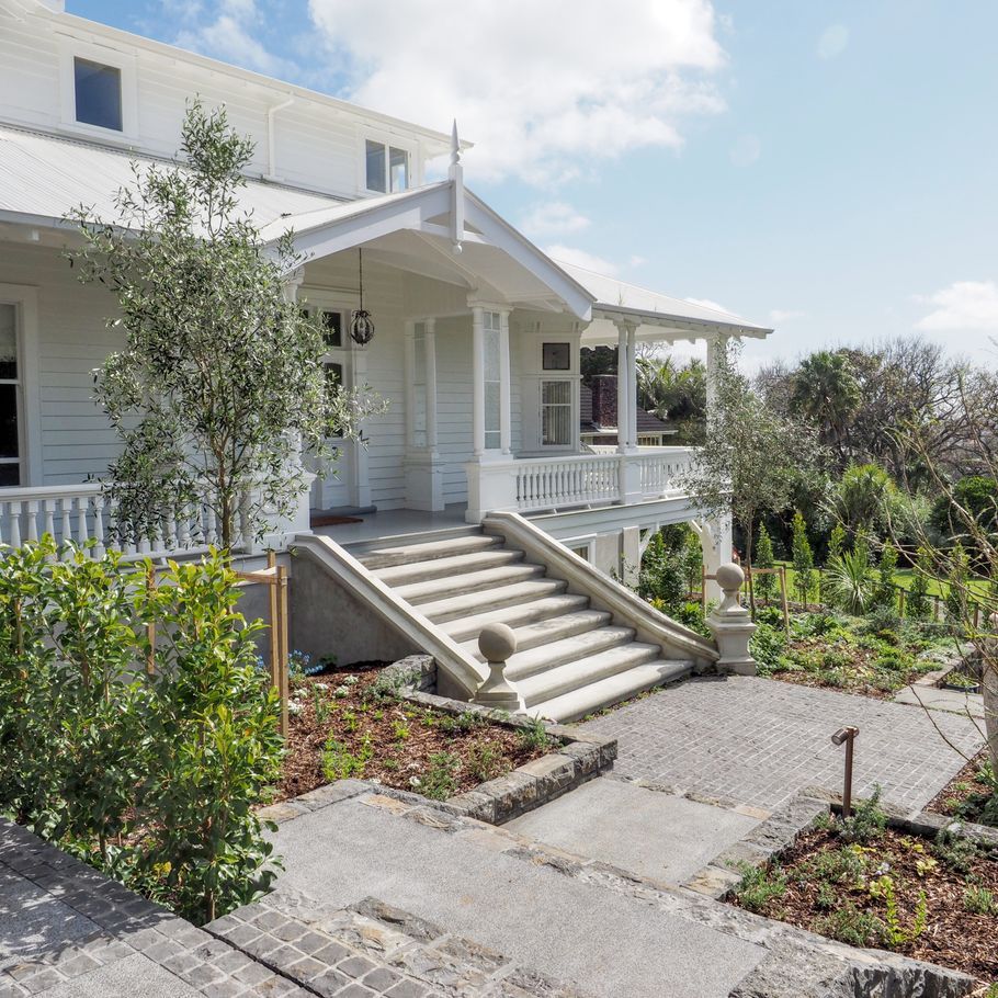 A historic Parnell home and the landscaping matching its grandeur