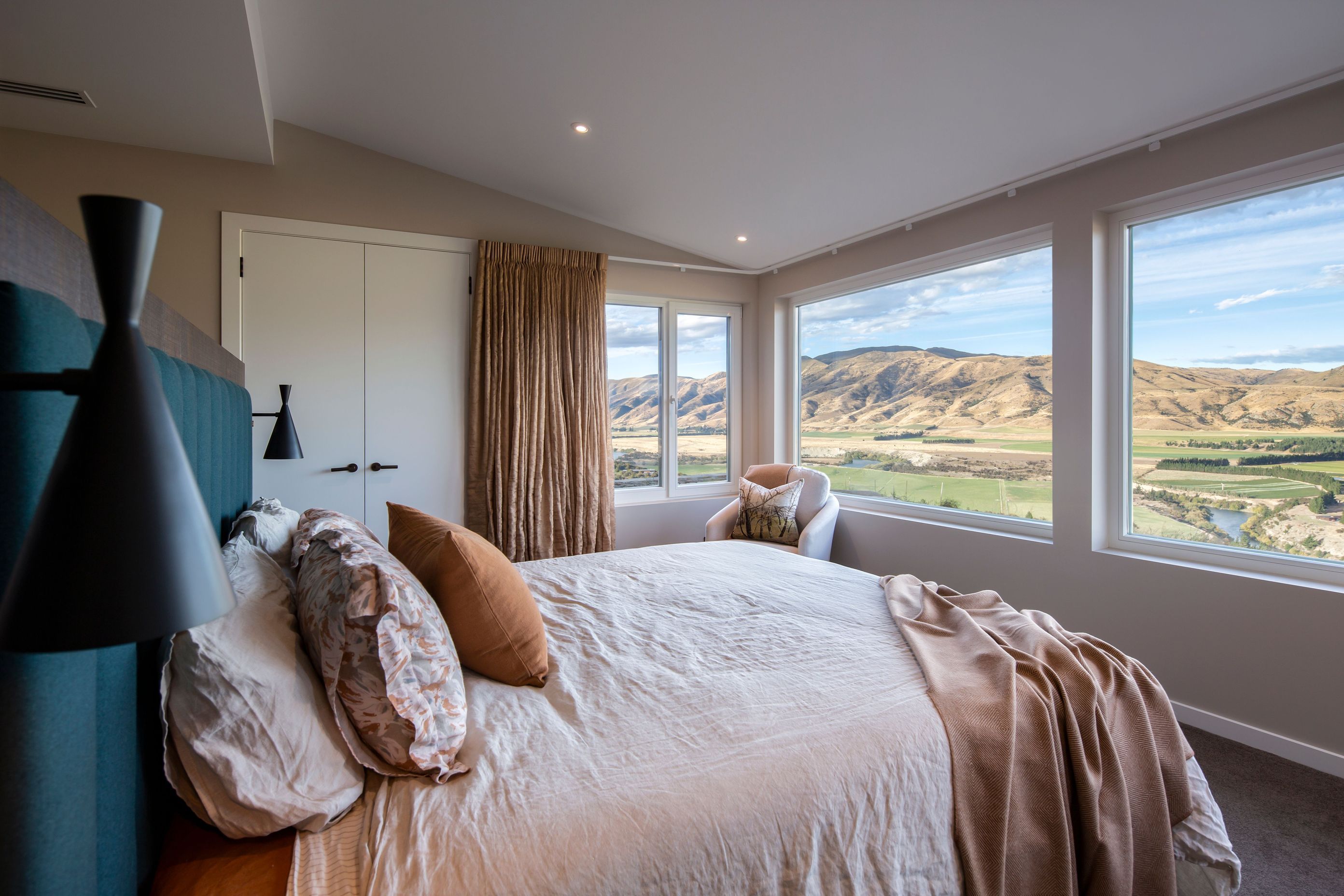 The master bedroom takes in a panoramic view.