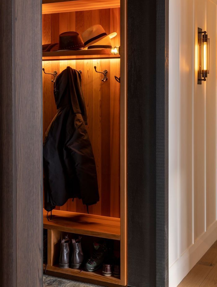 The mud room area. The house also has ski lockers and drying rooms.