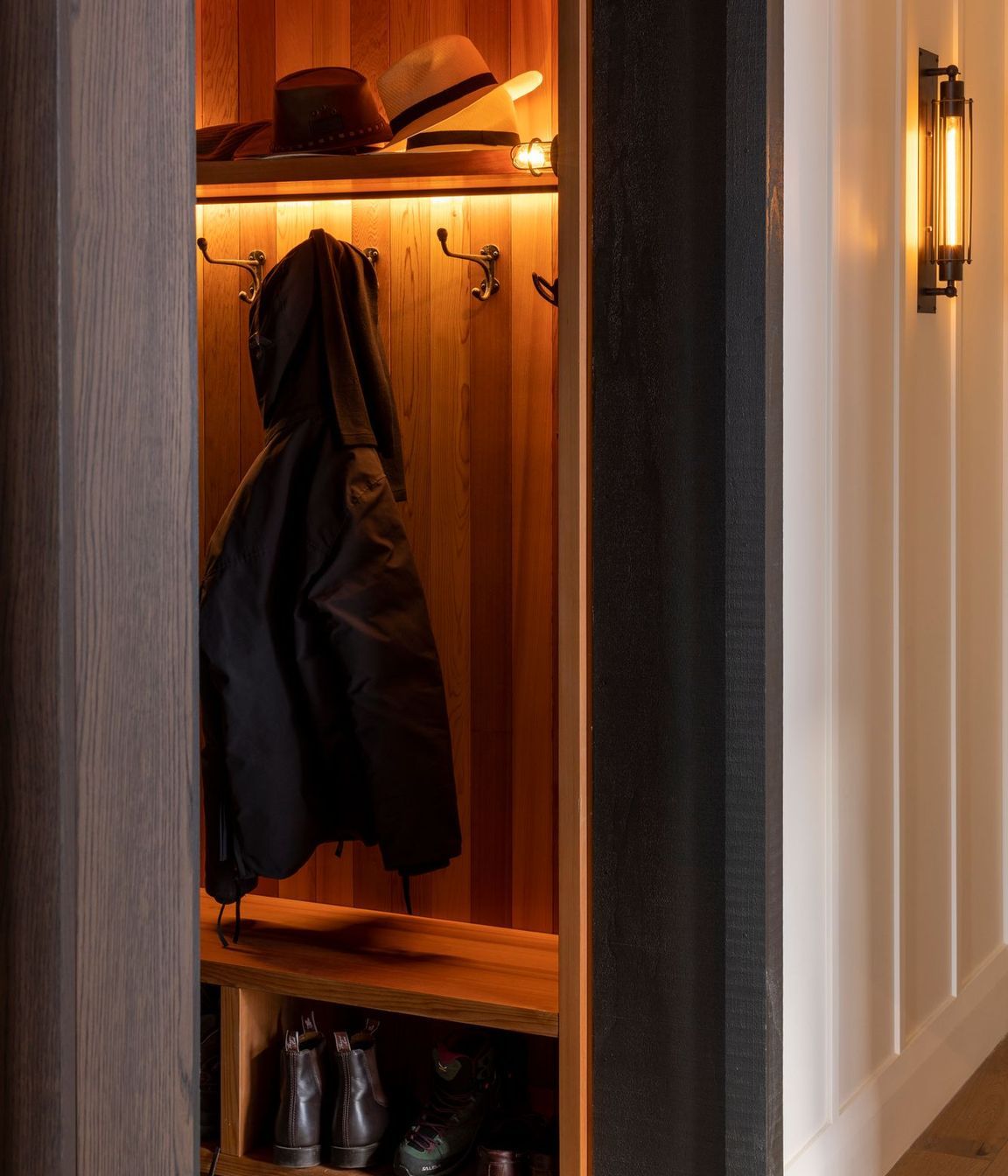 The mud room area. The house also has ski lockers and drying rooms.