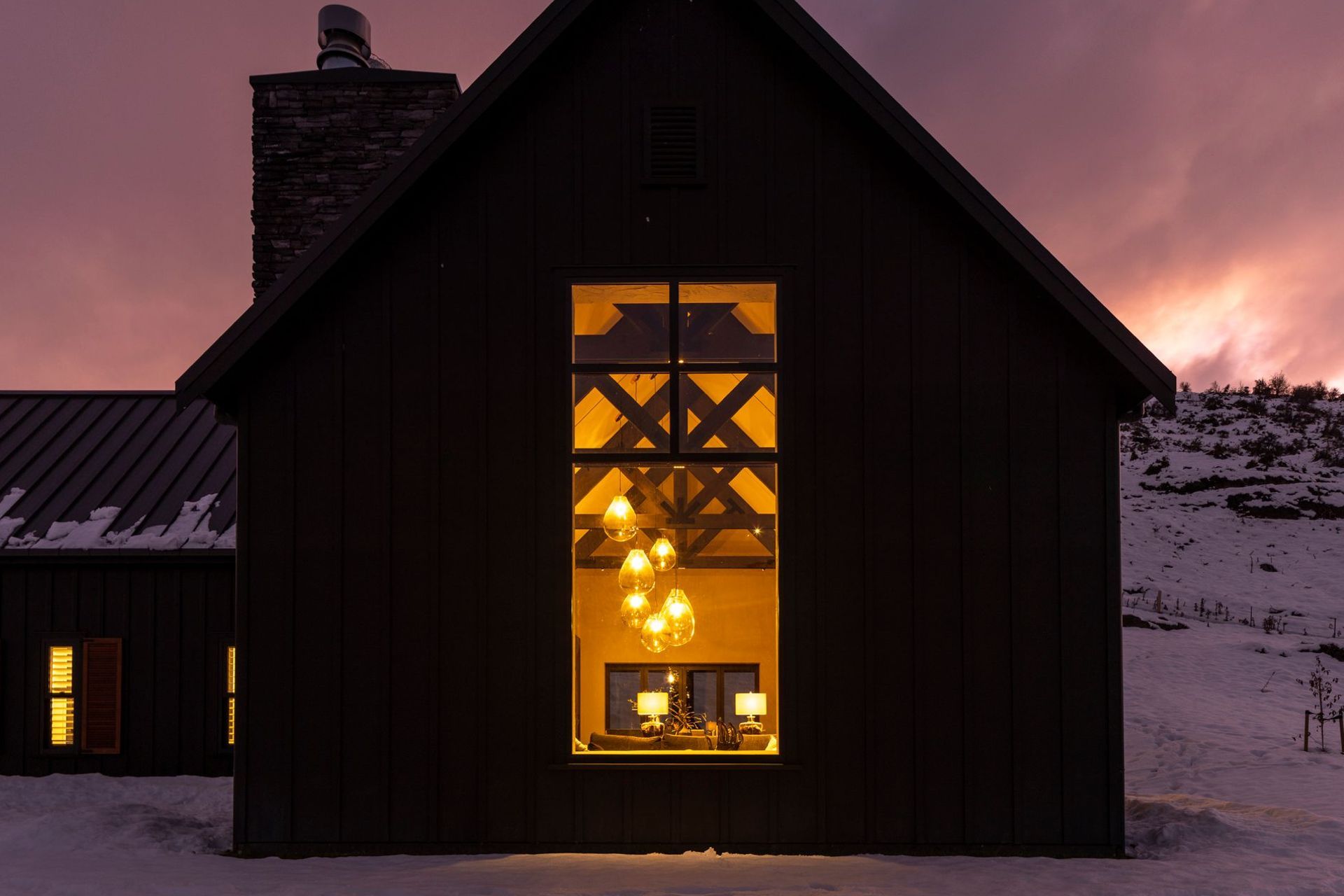 “At night, when you look from the road, the house glows through that big window, it is quite beautiful.”