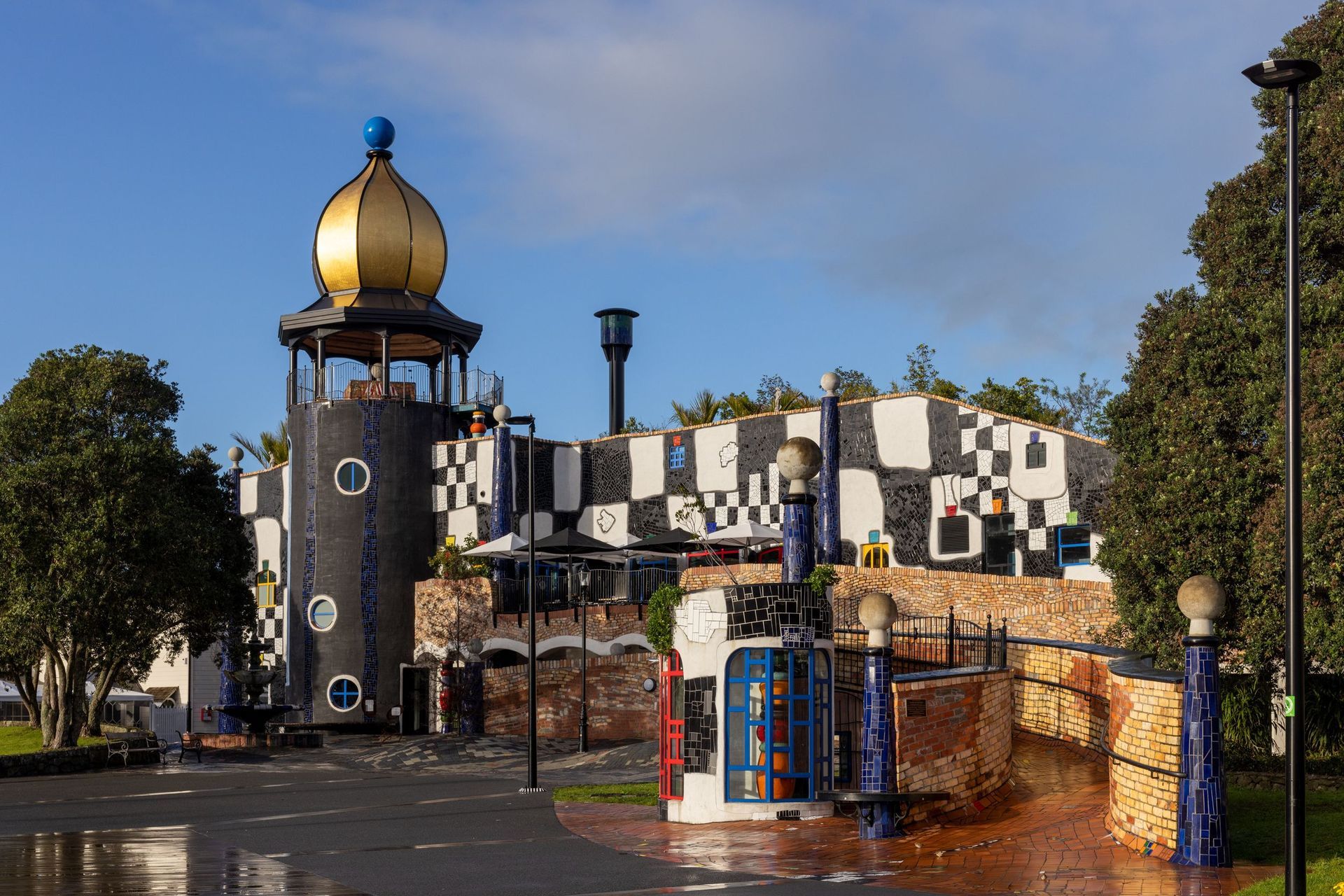 In the foreground is Te Kakano, the experimental sculptural version created as a test bed before the main build. The path spirals into the centre using the golden ratio often found in nature, says Grant, for example in the unfurling of a koru.