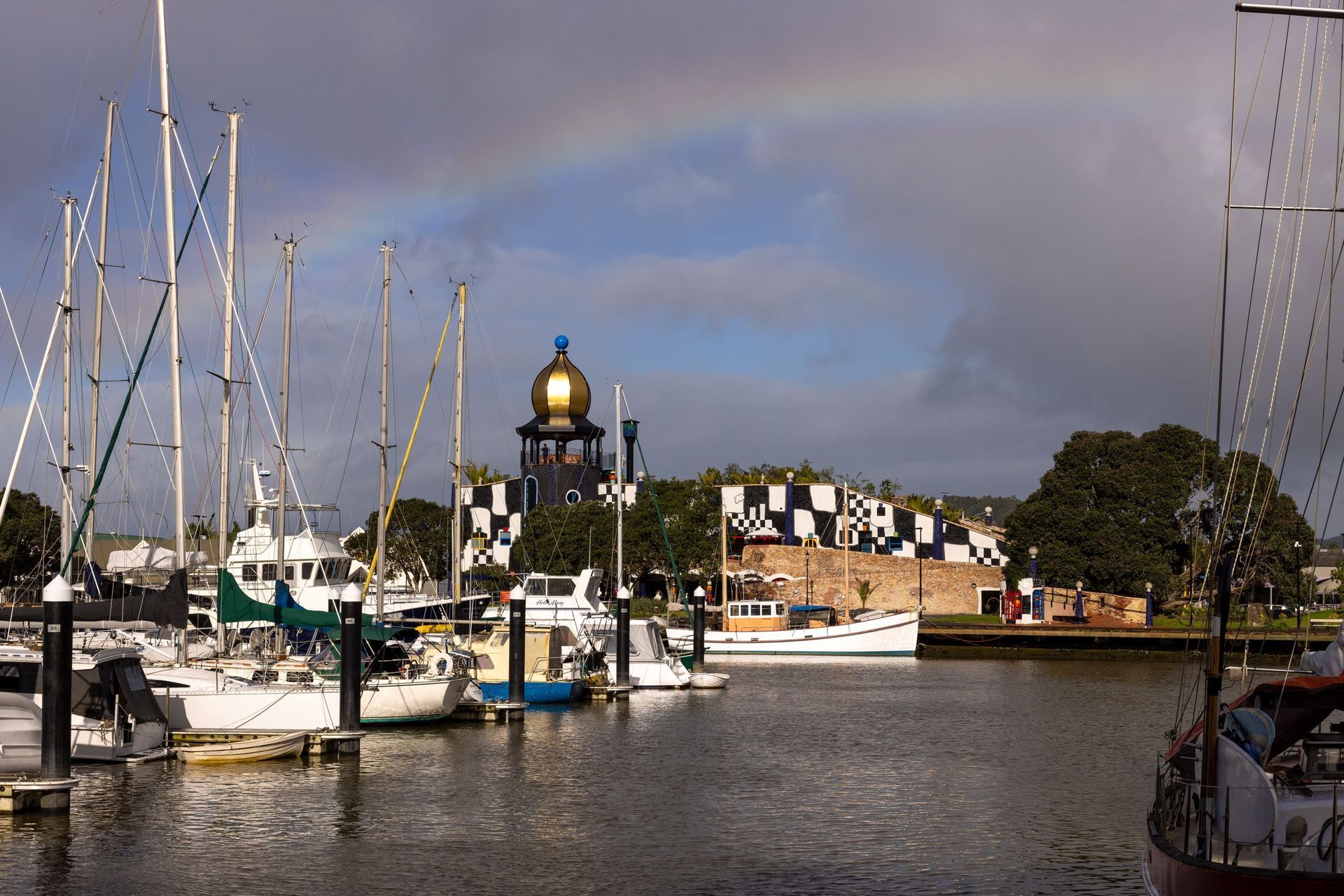 “Of course within the building, there's Hundertwasser at work,” says Grant Harris of Harris Butt Architecture of the responsibility of bringing the artist’s visions to life. “Look at the finishes, there's this distorted grid around the place, there's a lot of black and white tiles, there's a lot of colour dispersed amongst the the tiling, whether that's on the walls or on the floor.