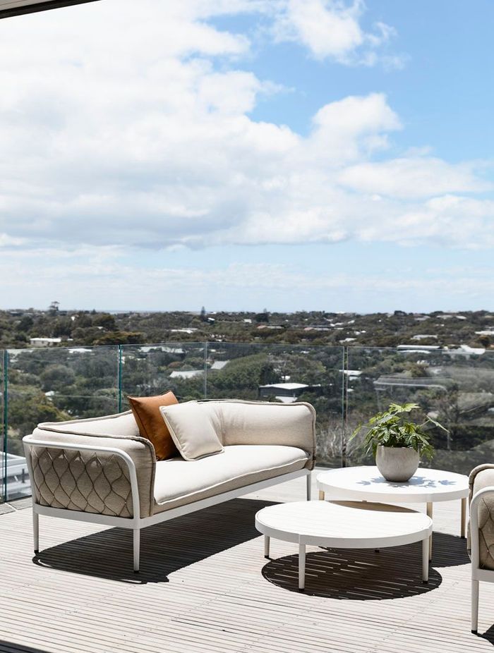 The first floor deck overlooking the view.