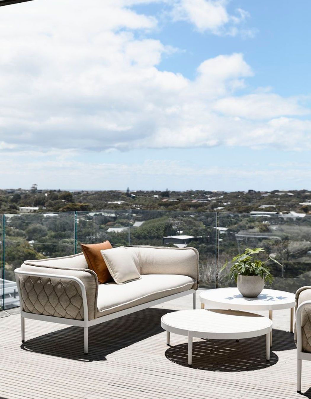 The first floor deck overlooking the view.