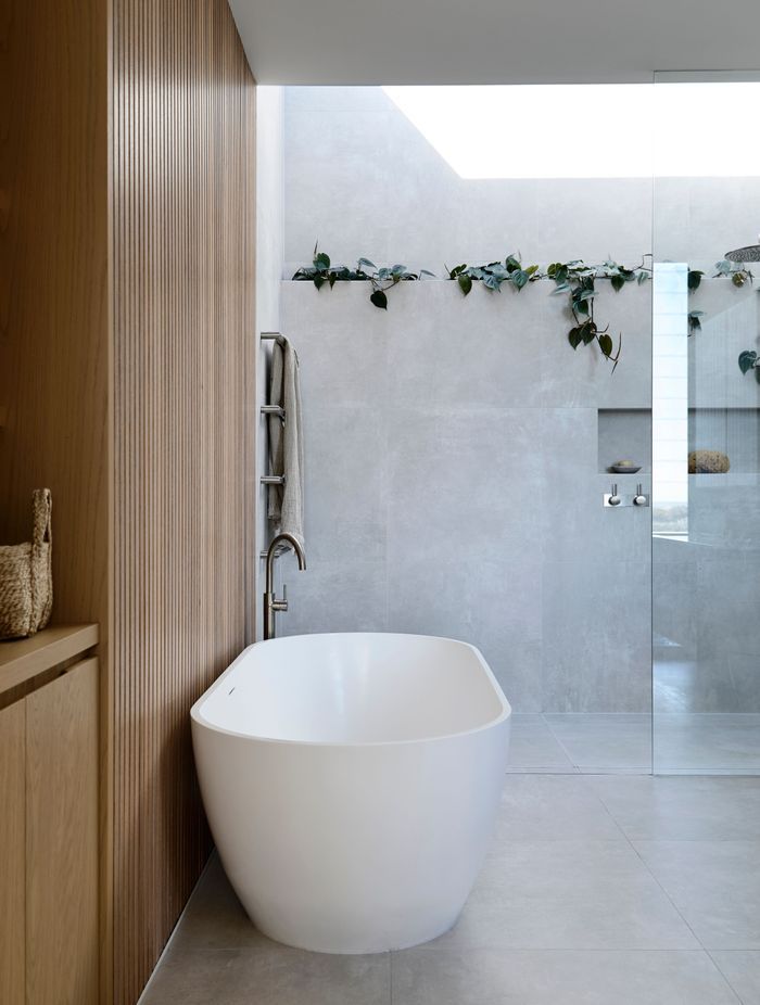 A creeping plant adds a biophilic element, bringing the outside in.