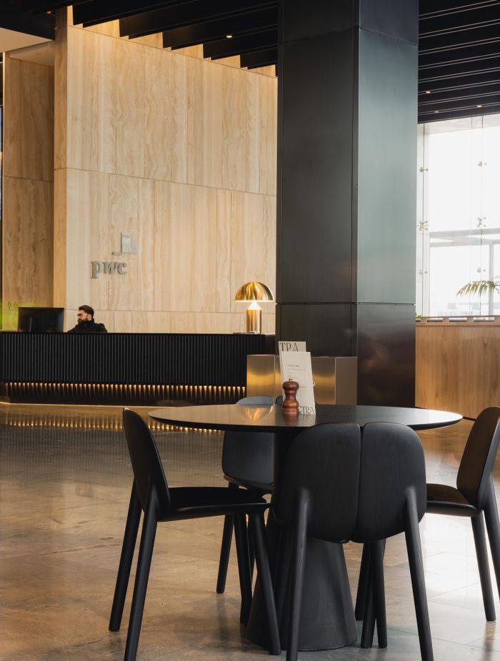 The space feels generous, but is dotted with more intimate pockets for connection.