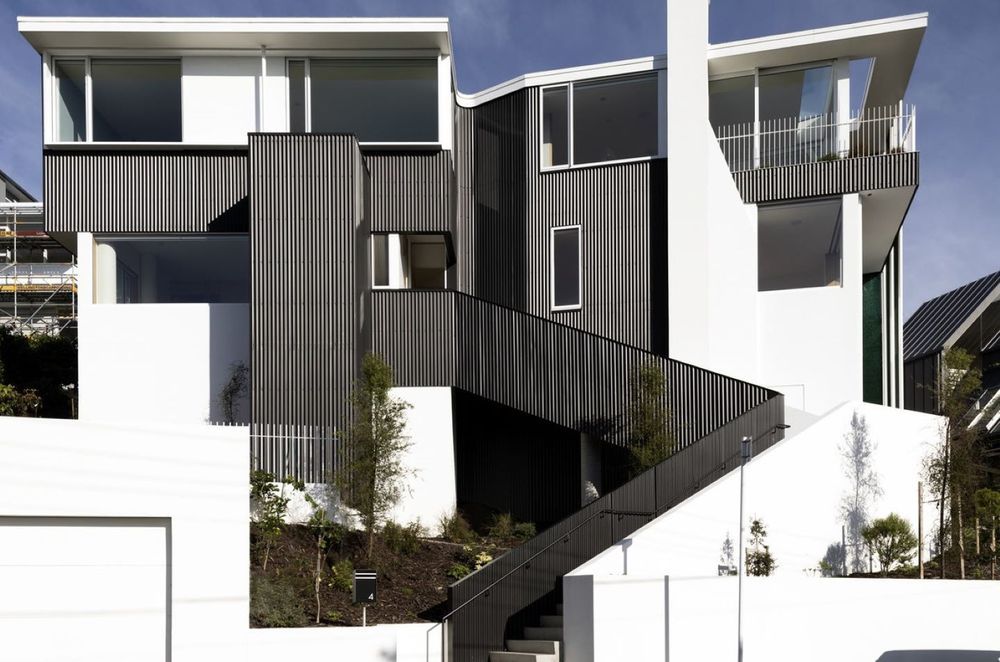 These modern duplex apartments in Wellington are positioned to make the best use of the sun - just one of many passive house principles adopted in the design. Photography: David Straight