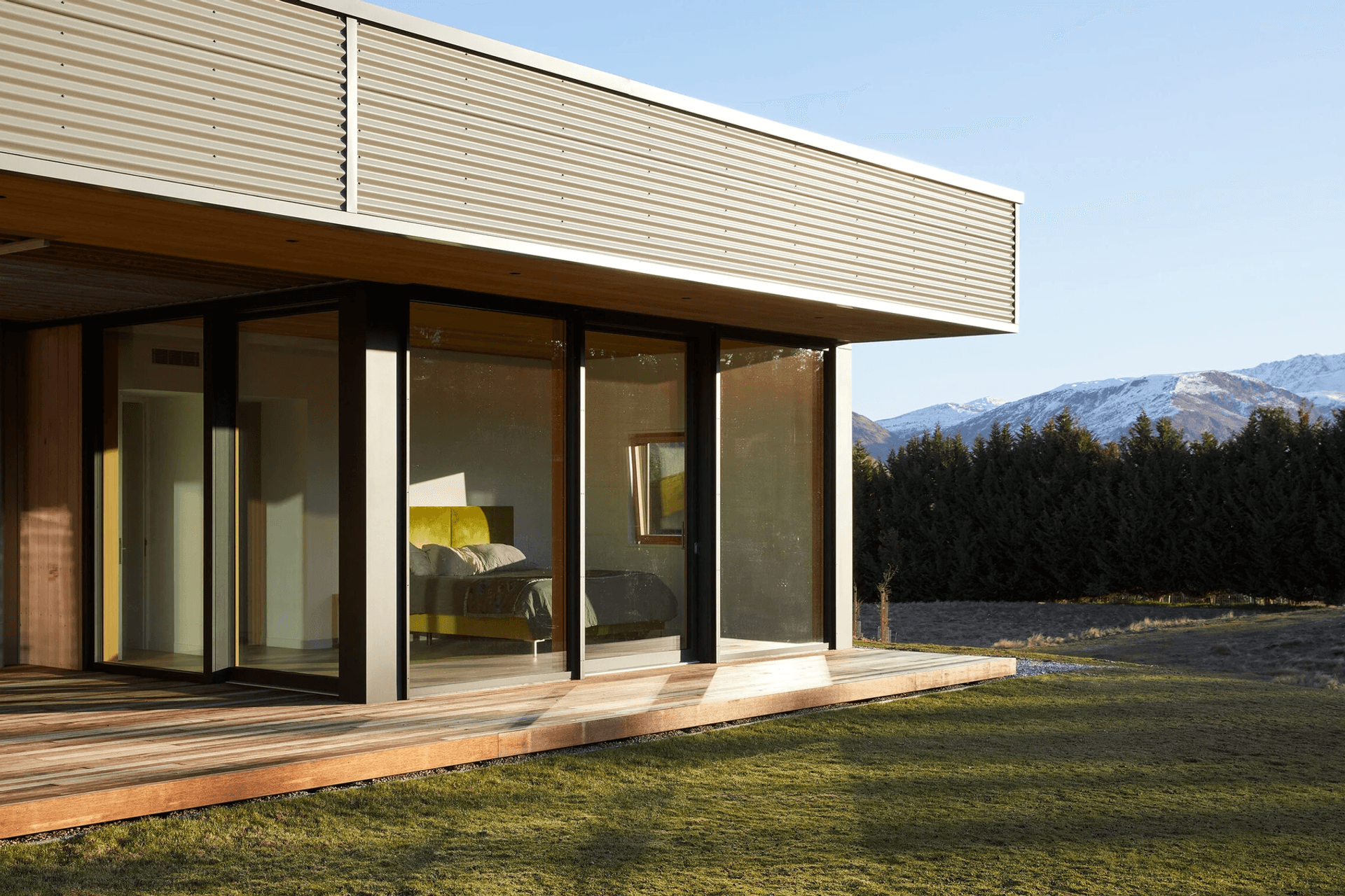 Three bedrooms lie on the south side of the home.