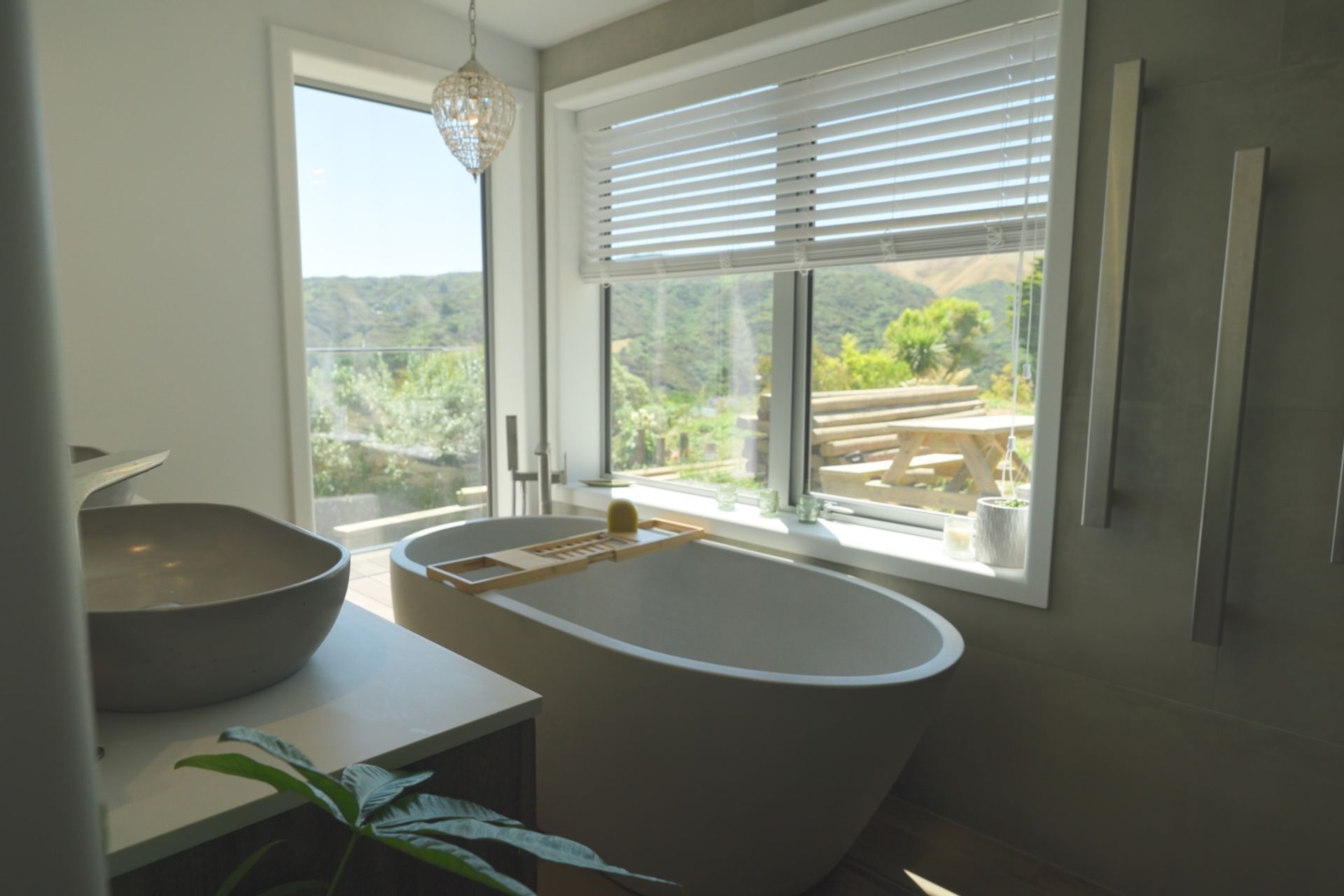 The extension was designed so that the bath is the perfect spot to take in the sea views.