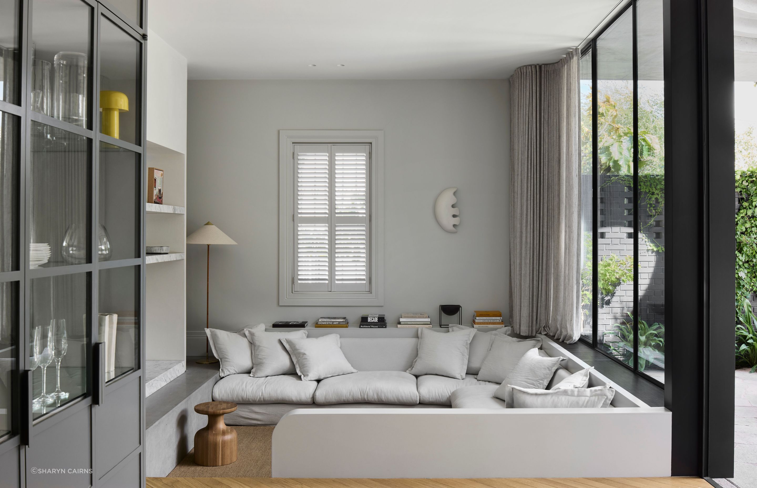 A sunken lounge at the rear provides a cosy place to relax.