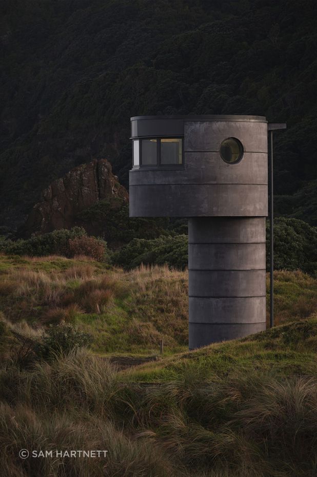 Te Pae's dark, mottled concrete sits beautifully within the wider landscape.