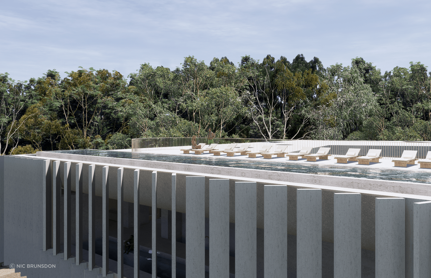 The rooftop infinity edge pool.