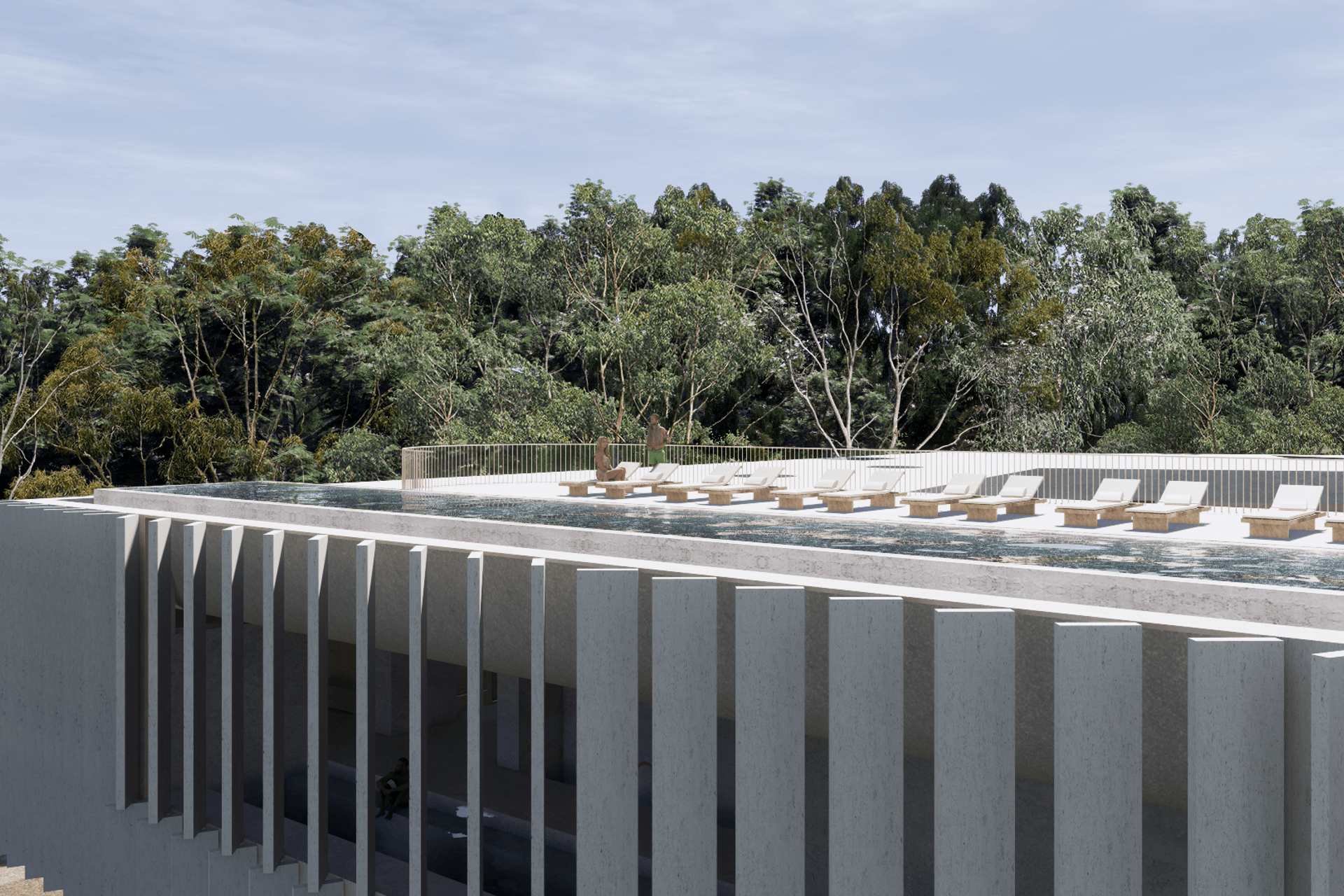 The rooftop infinity edge pool.