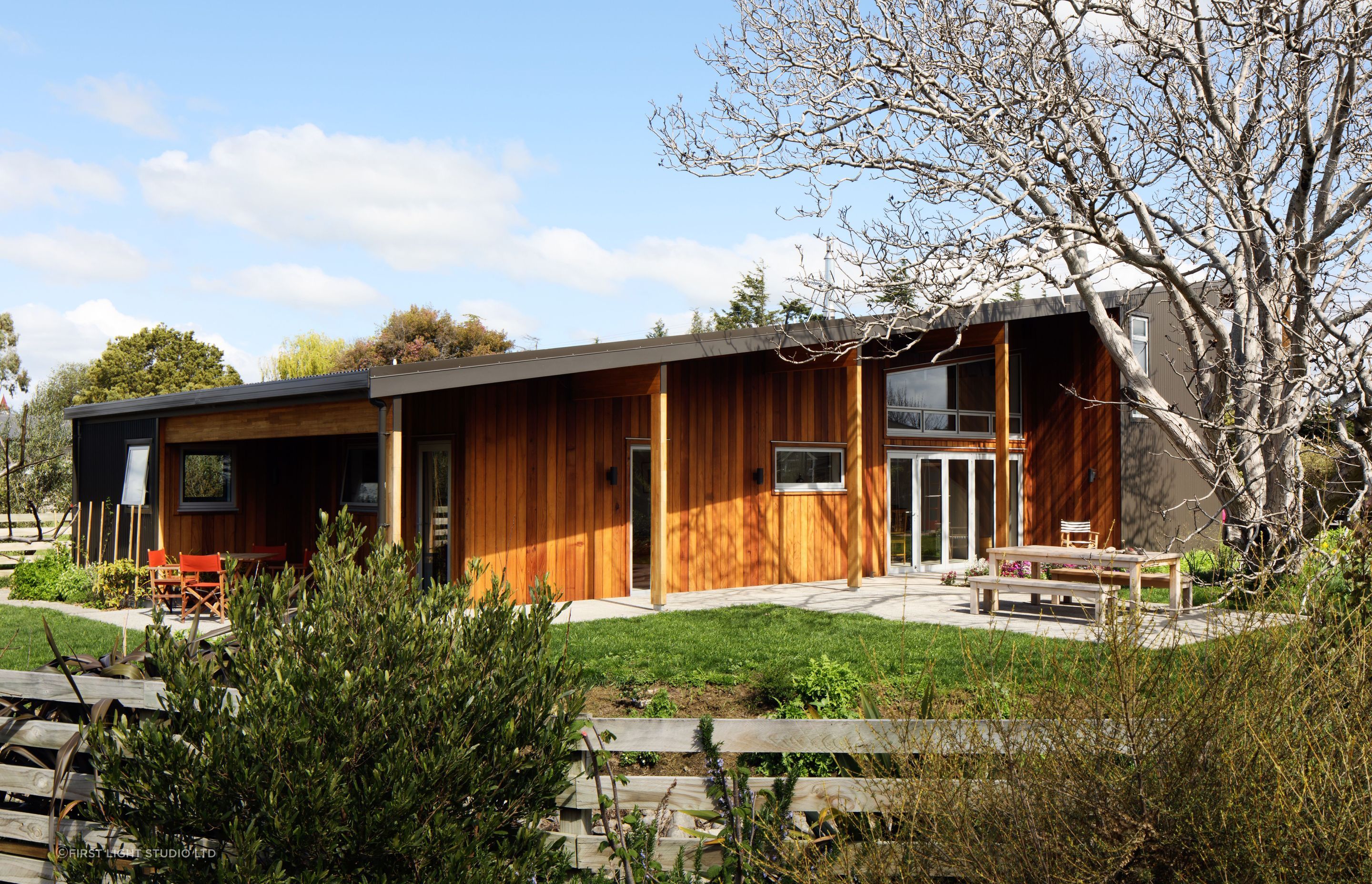 The monolithic roof of the Wairarapa Haybarn home reaches up to an impressive 5.5 metres.