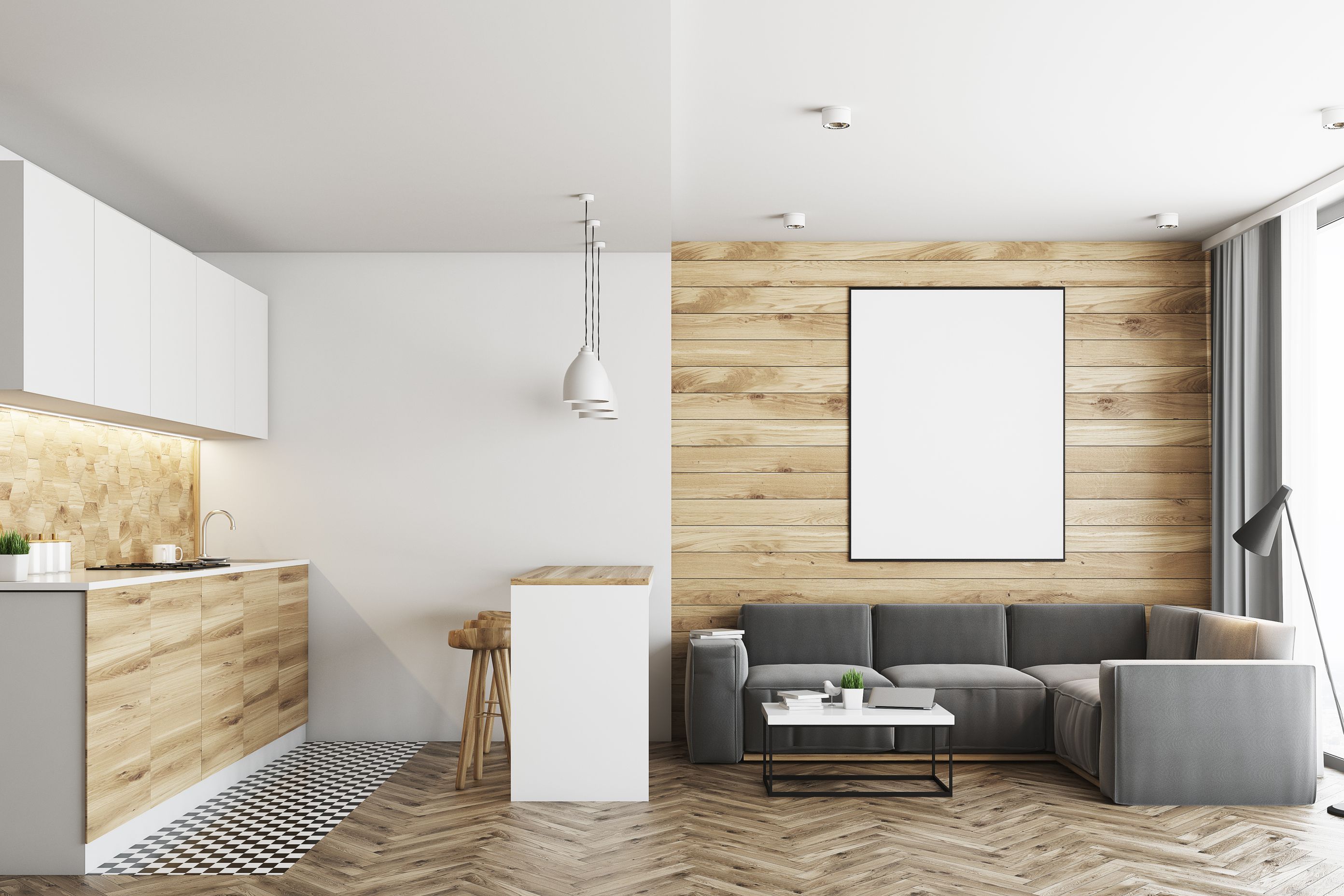 Horizontal wood panelling adds a pleasing design element when done well.