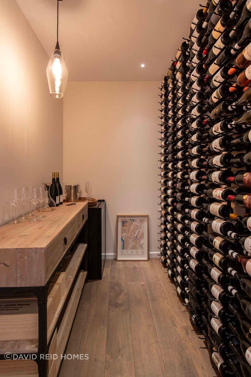 The design included a cellar to house the client's wine collection.