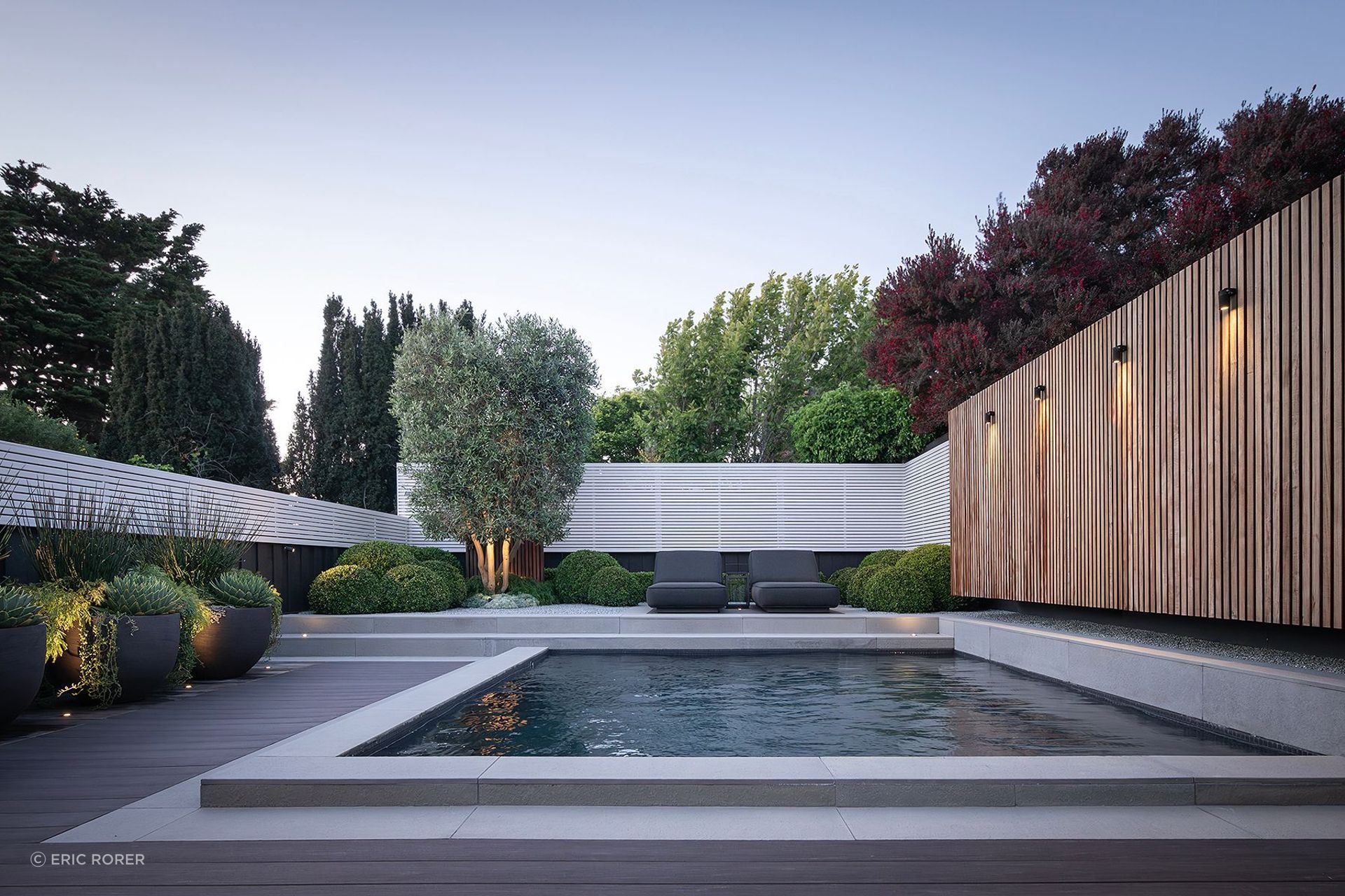 For McCarthy's own home located in bustling San Francisco, he designed a garden that was a quiet counterpoint to city life.