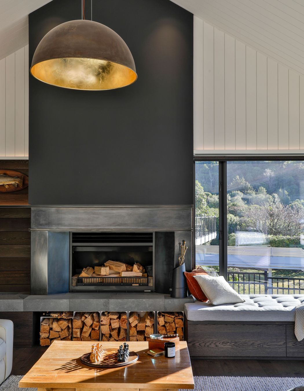 With a pitched ceiling, the living area is open but has been designed to incorporate smaller spaces – choose to lounge by the fire, sit by the window or venture into the sunroom.