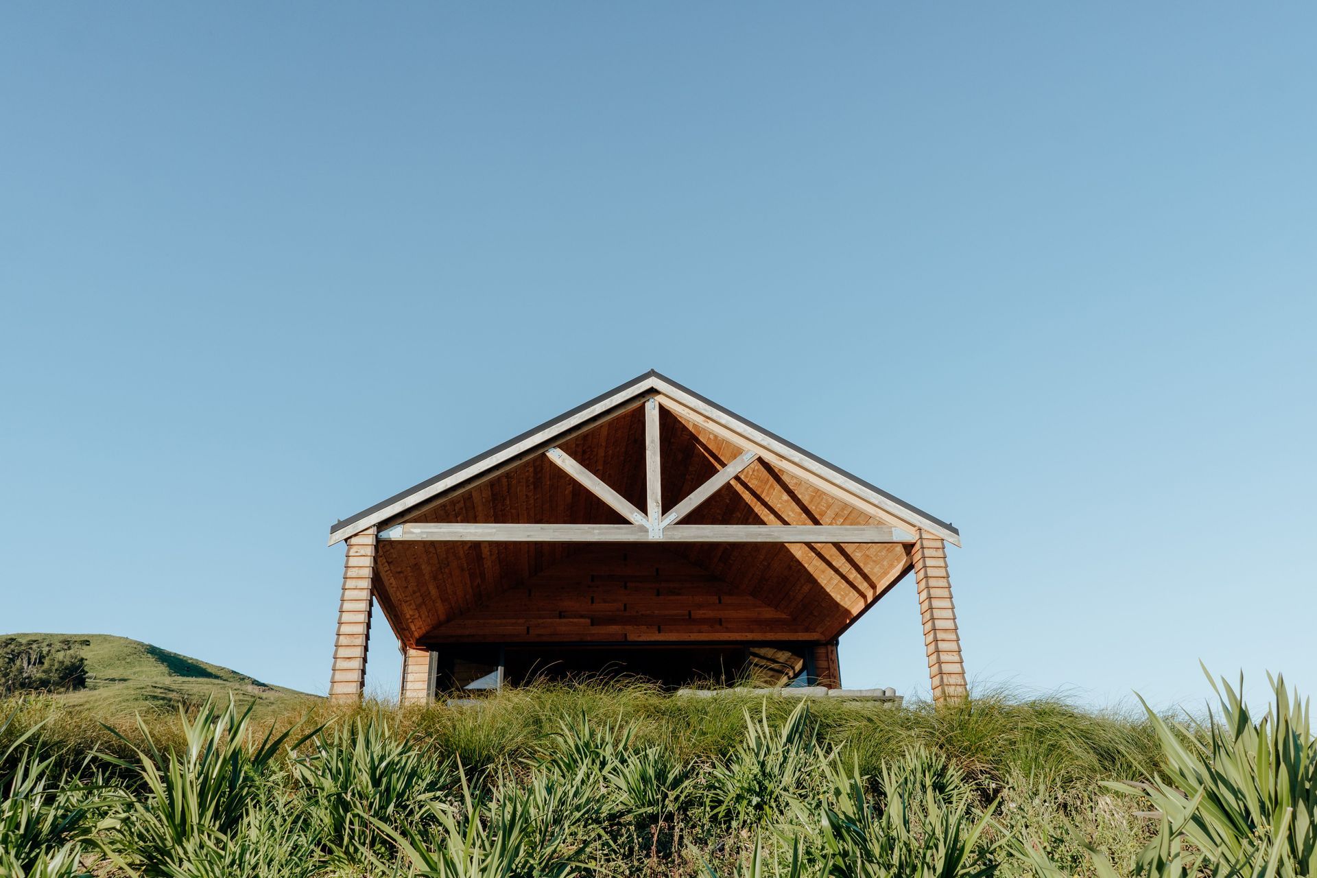 A sprawling home in the hills with a standout façade