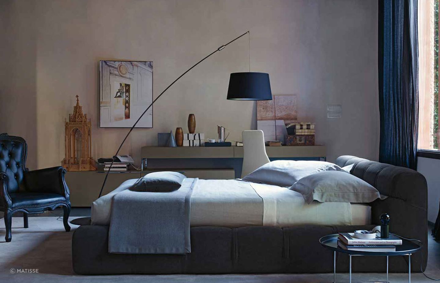A well balanced colour palette can make all the difference as shown here with the Tufty Bed by B&amp;B Italia.