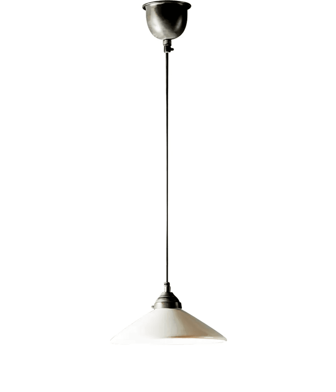 Newport ceramic dish ceiling pendant in medium white by Florabelle Living