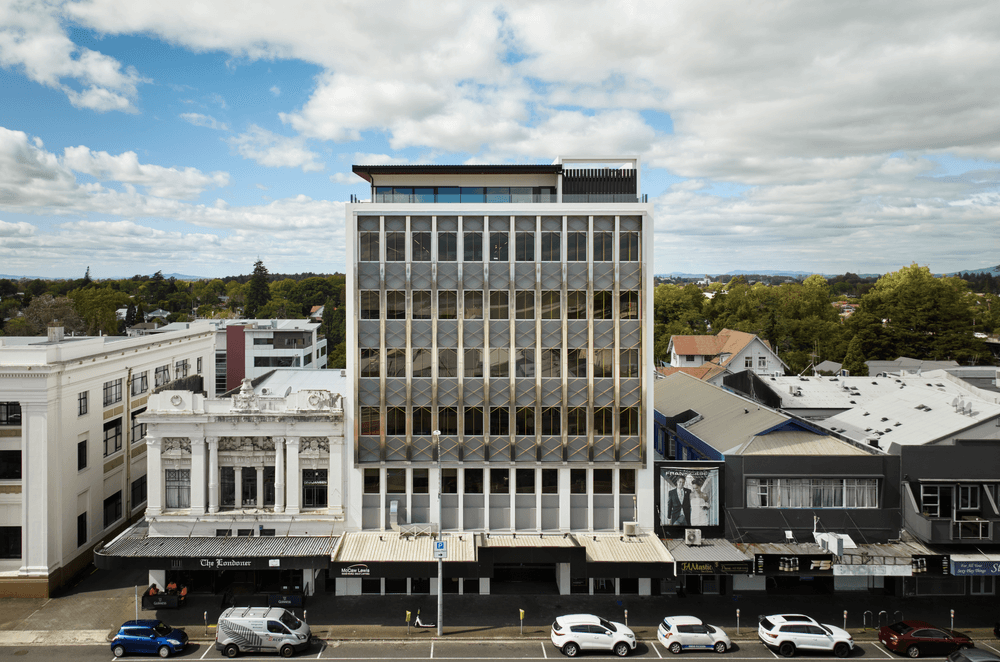 The top floor of the original building was demolished and rebuilt within a seven month period for McCaw Lewis.