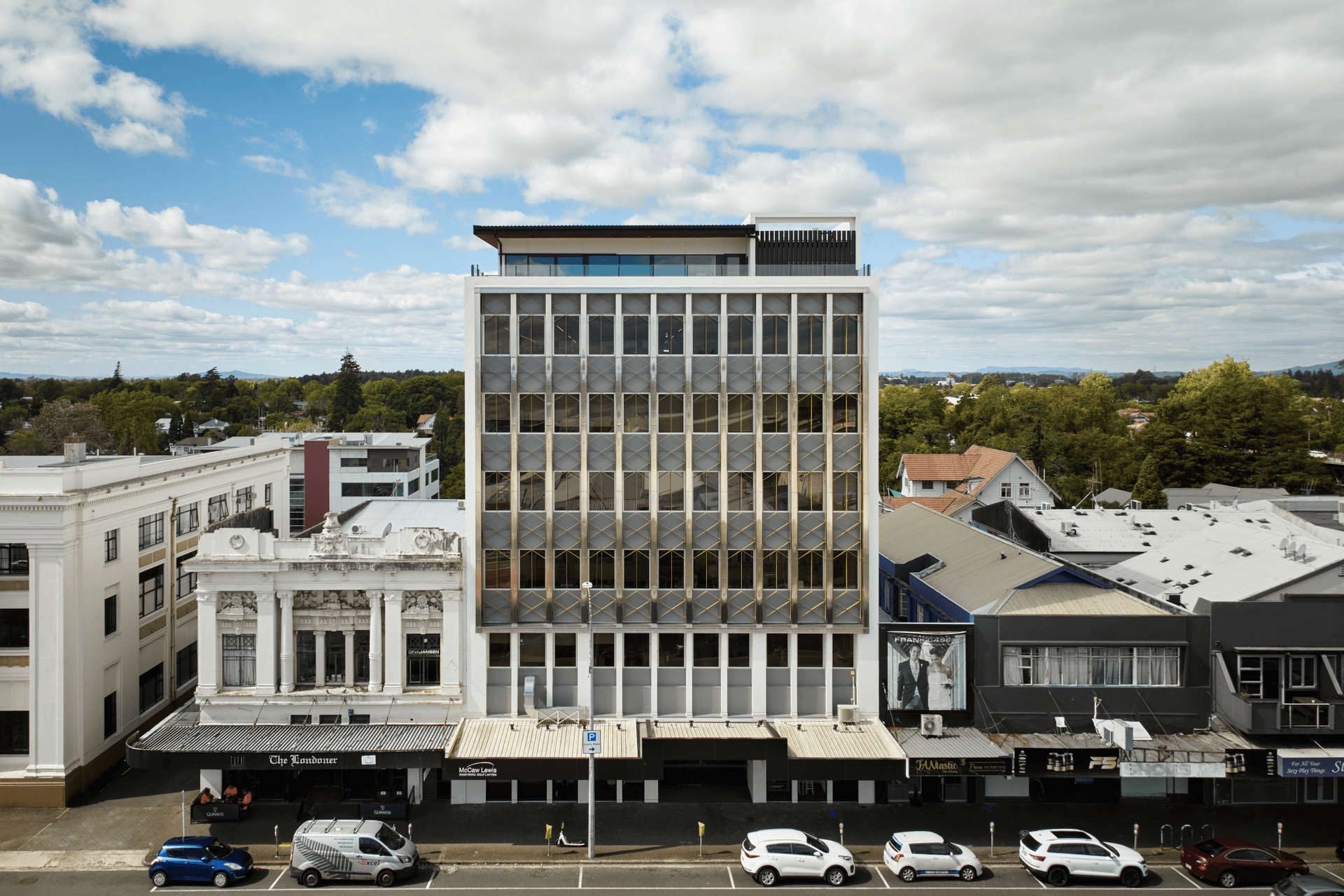 The top floor of the original building was demolished and rebuilt within a seven month period for McCaw Lewis.