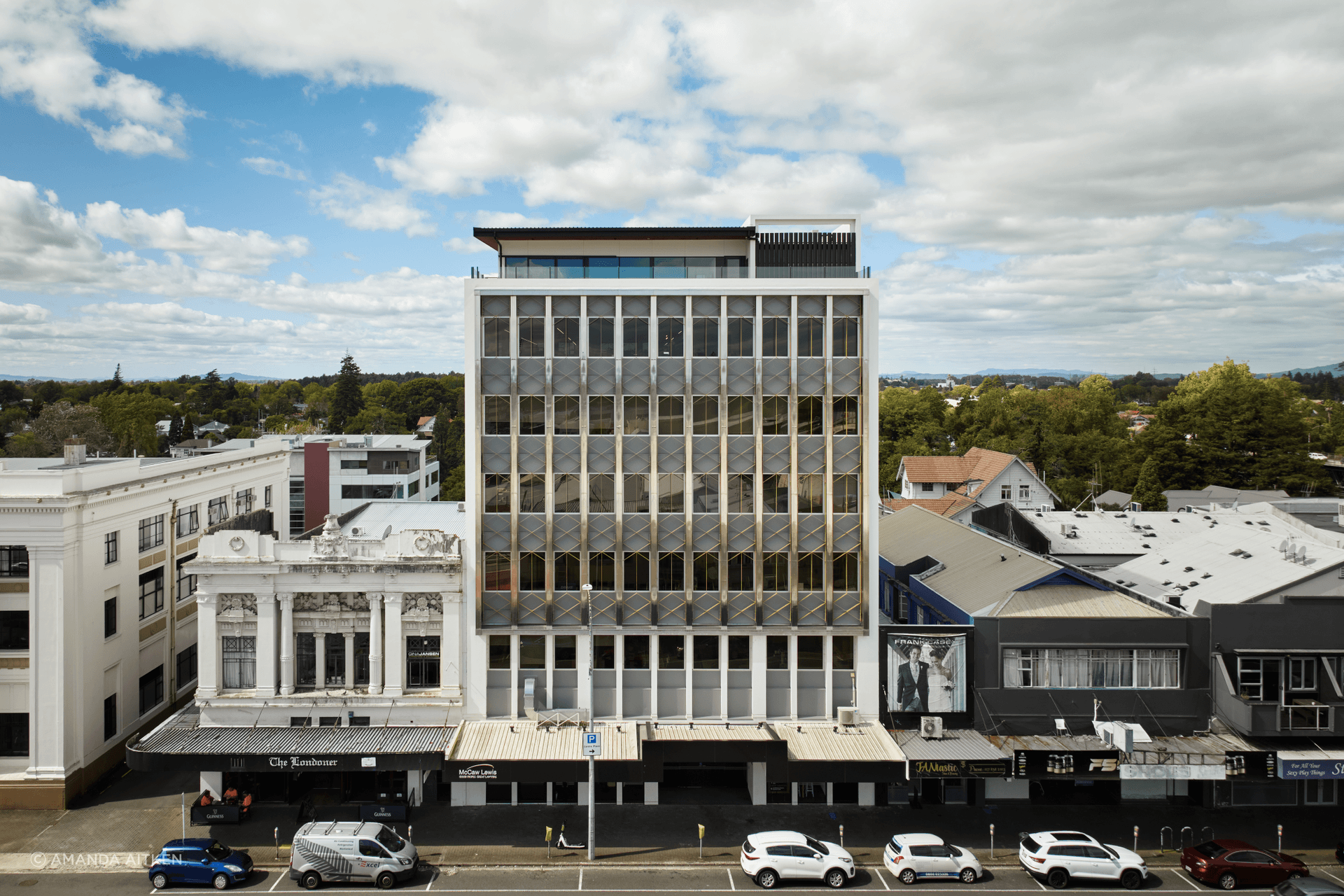 The top floor of the original building was demolished and rebuilt within a seven month period for McCaw Lewis.