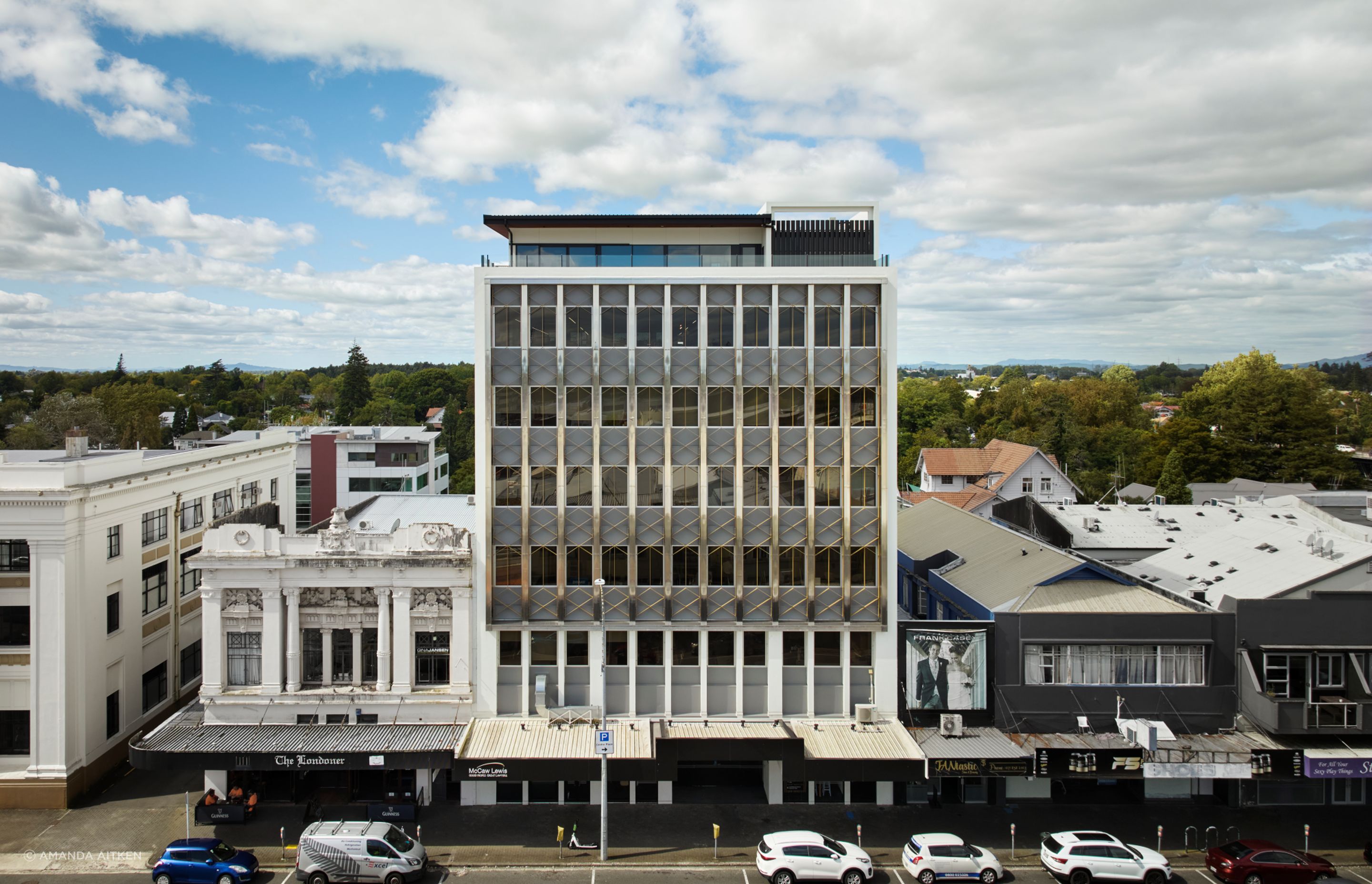 The top floor of the original building was demolished and rebuilt within a seven month period for McCaw Lewis.