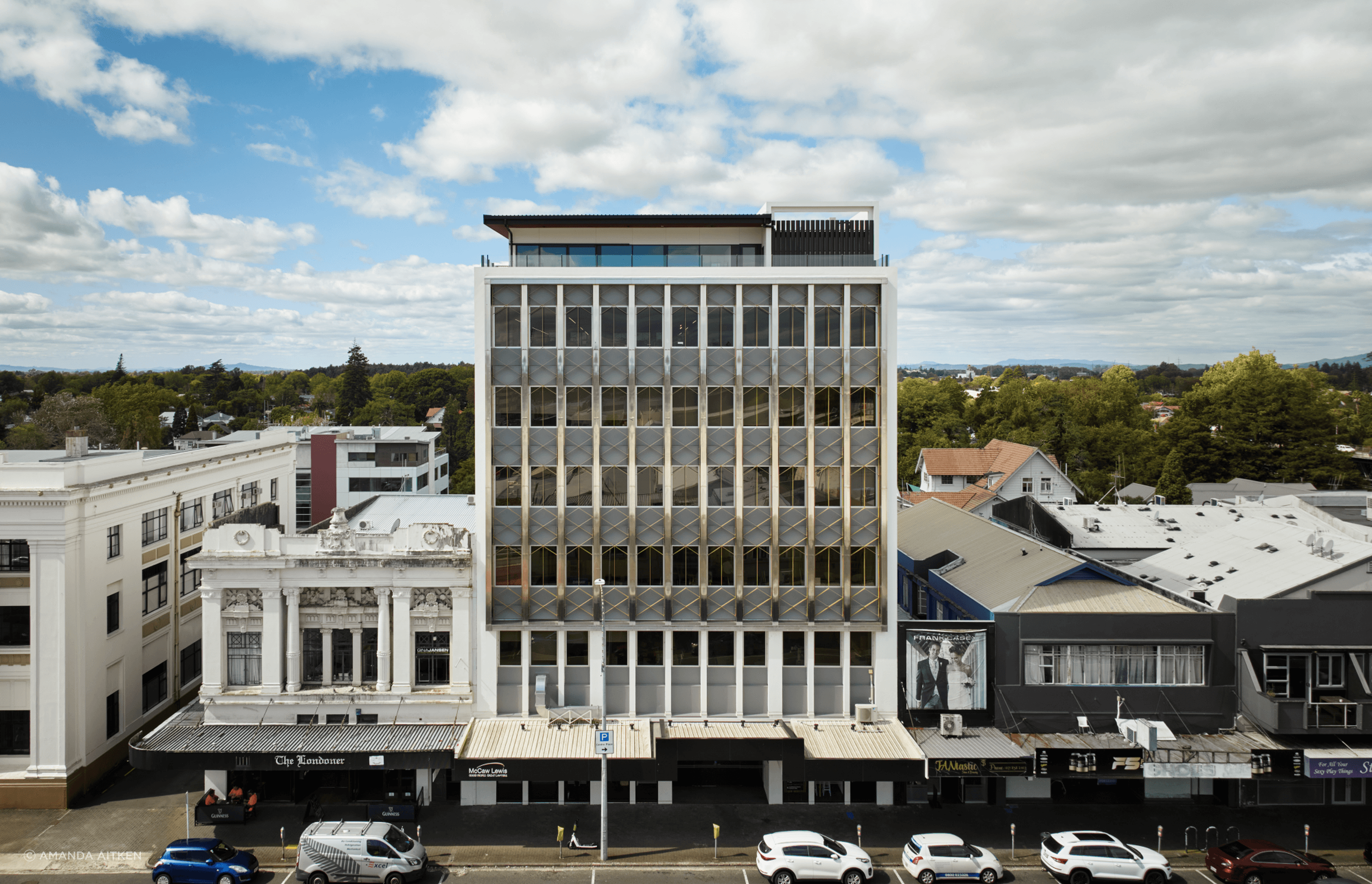The top floor of the original building was demolished and rebuilt within a seven month period for McCaw Lewis.