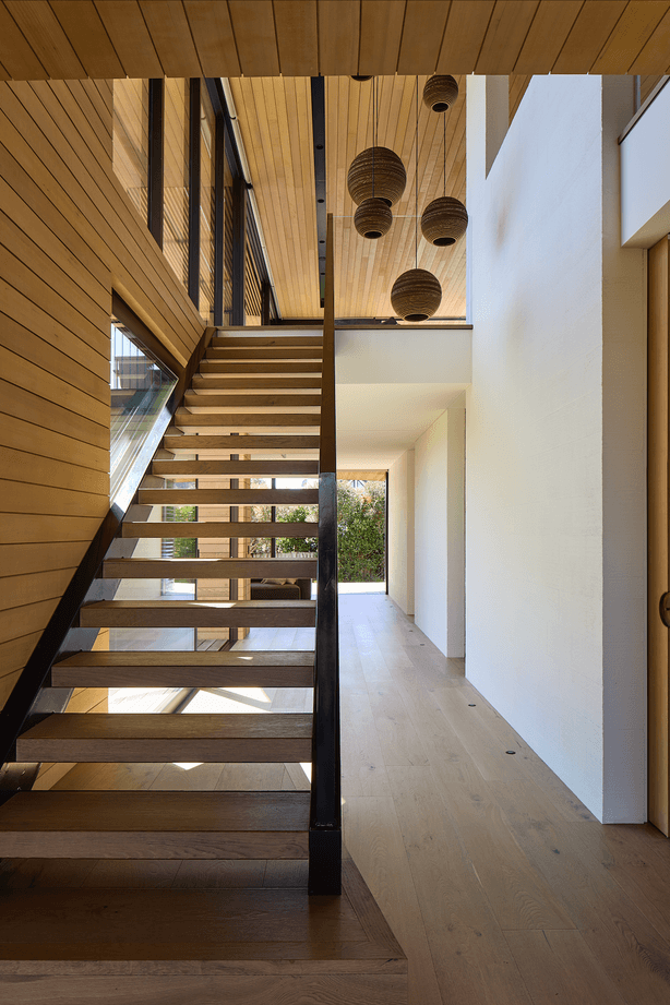 The cedar continues on the inside of the home.