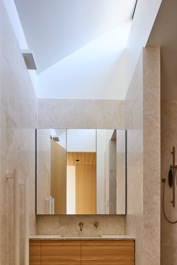 The neutral colour scheme continues throughout the home.