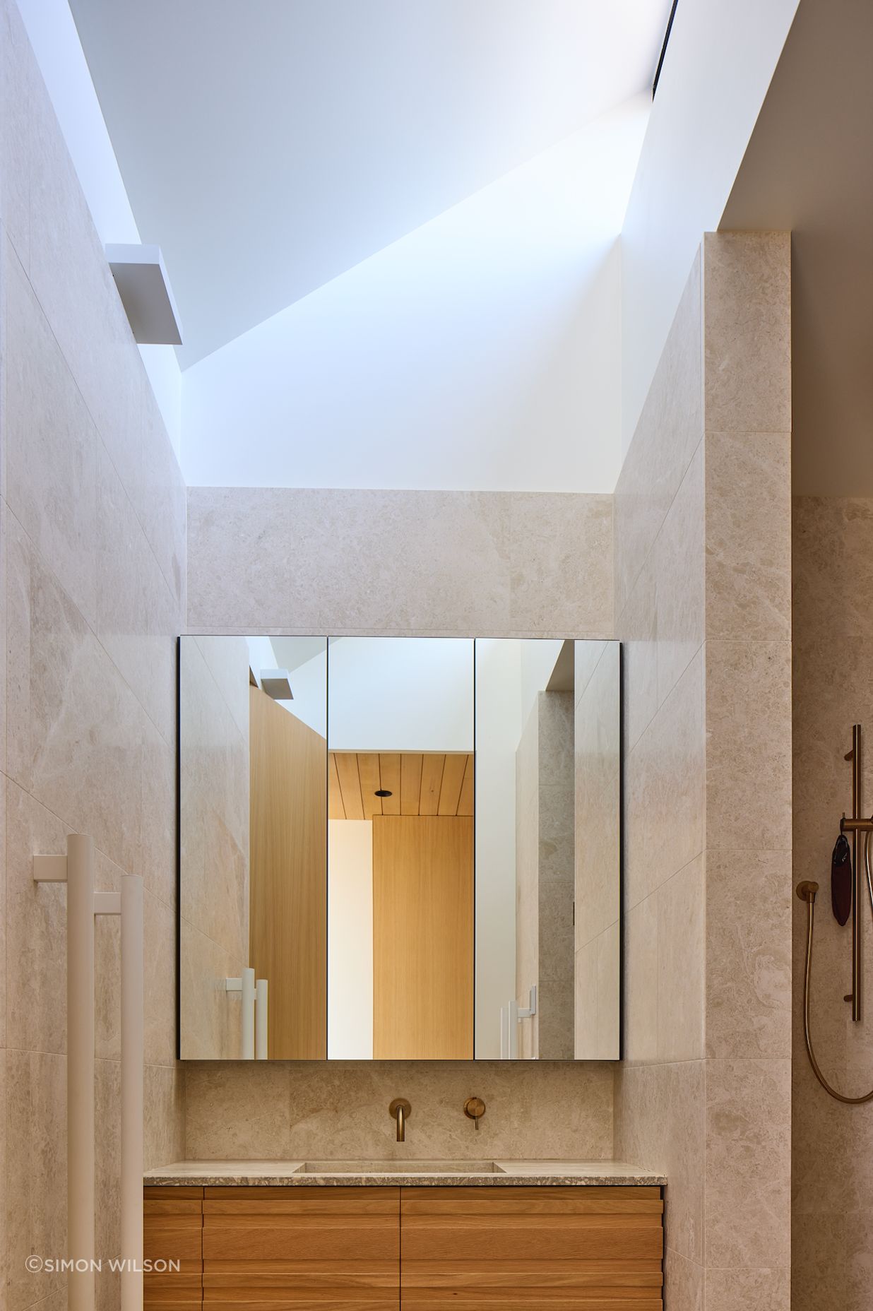The neutral colour scheme continues throughout the home.