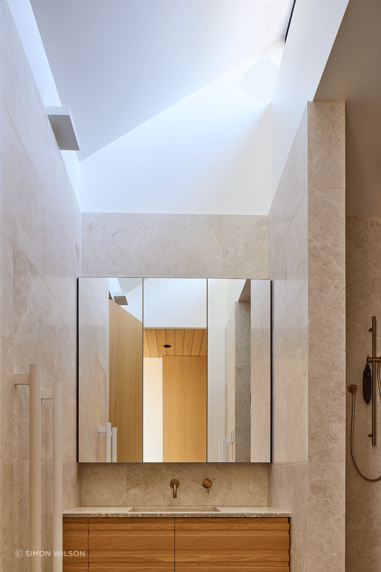 The neutral colour scheme continues throughout the home.