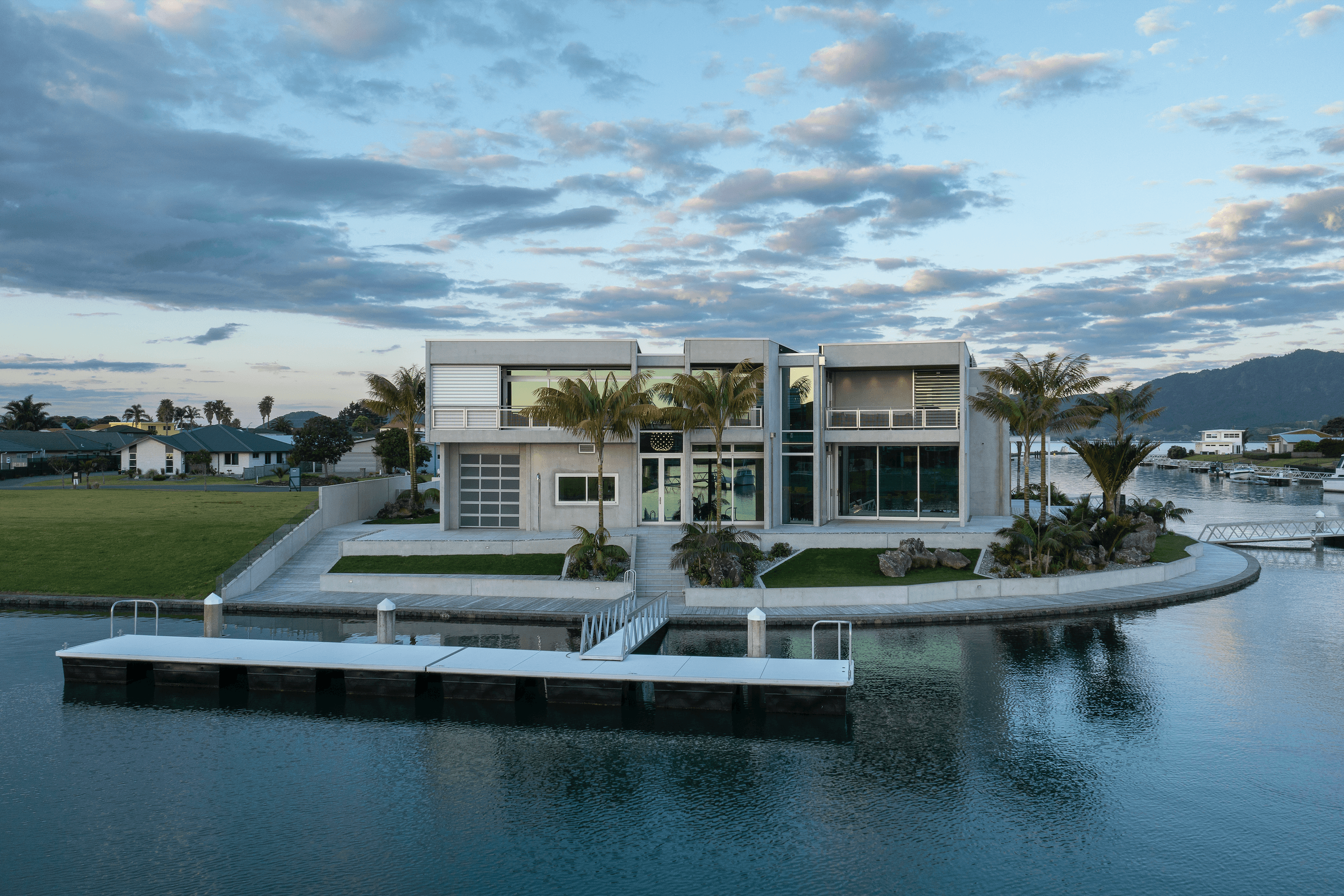 Championing the use of concrete, the Marsden Cove residence is suited to relaxed family living.
