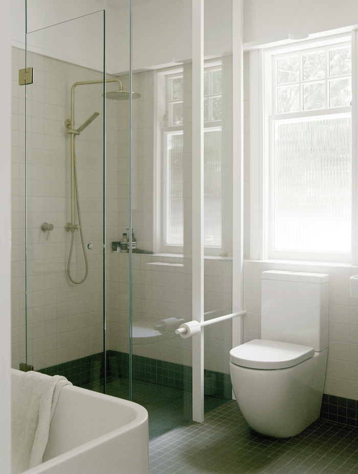 The simple yet clever toilet roll holder is a favourite design move from Parsonson.