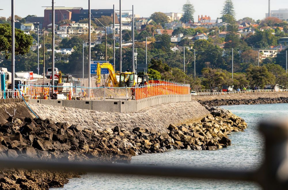 Tamaki Drive sea wall