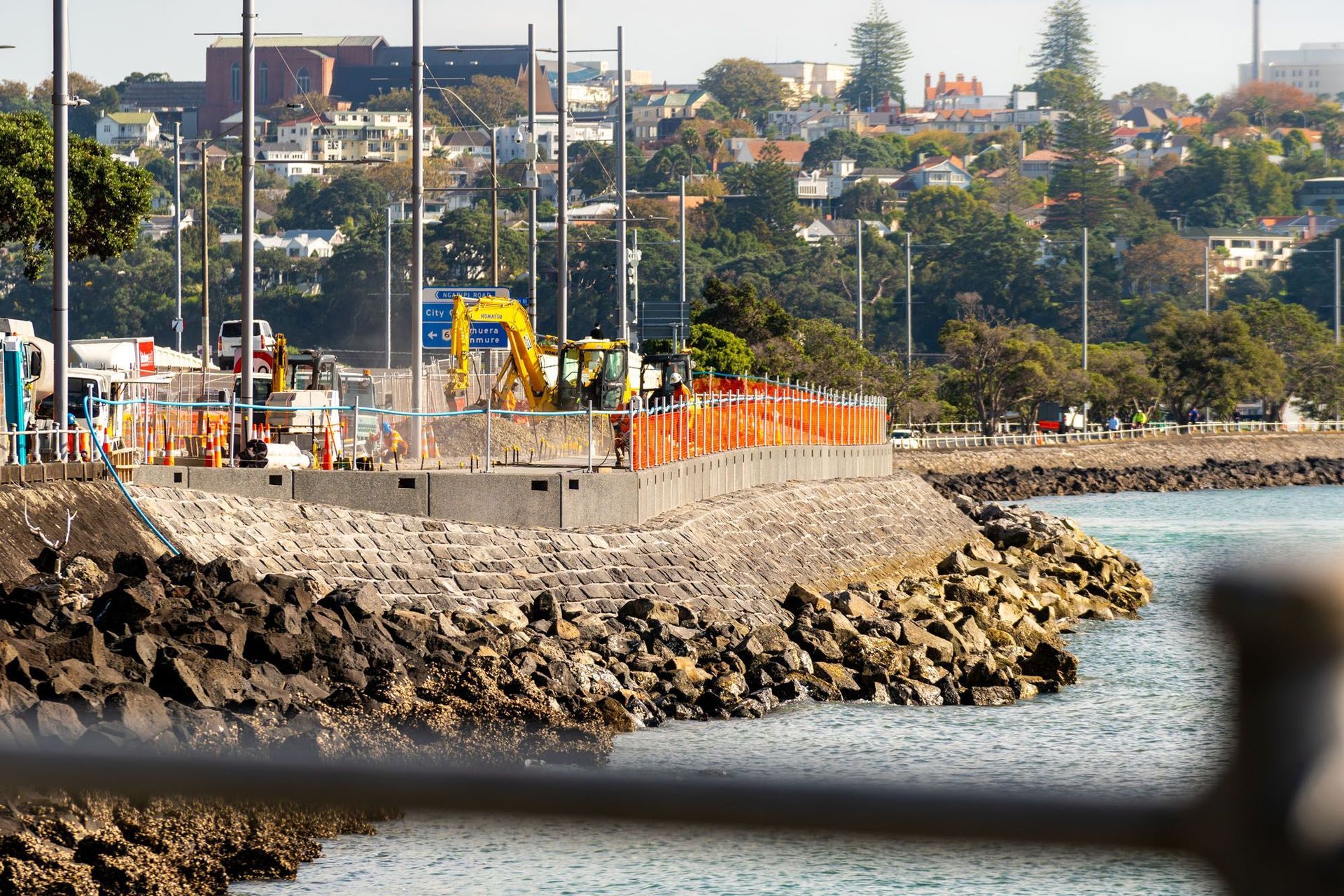 Tamaki Drive sea wall