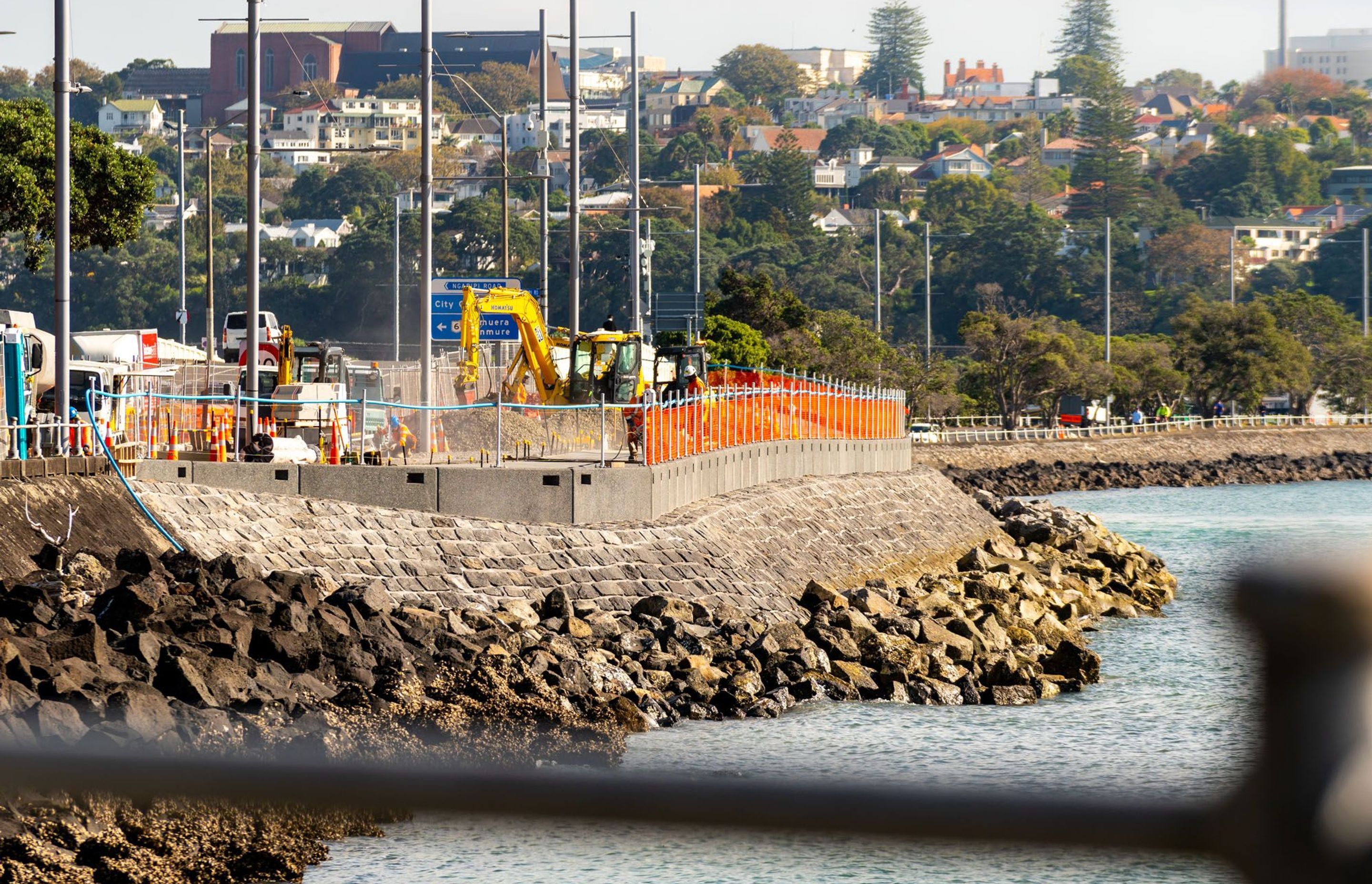 Tamaki Drive sea wall