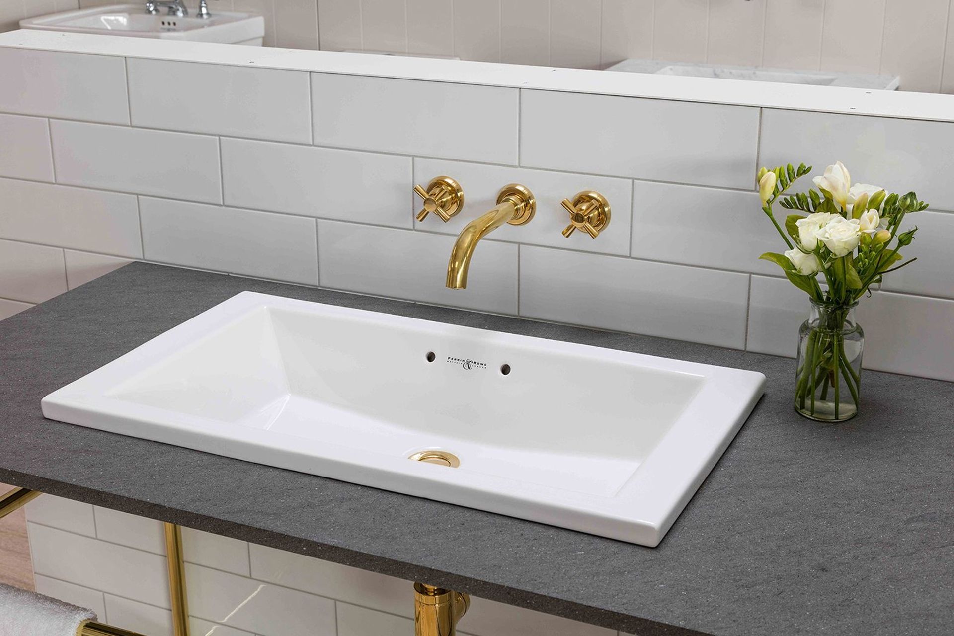 Perrin &amp; Rowe Contemporary top mounted rectangular basin