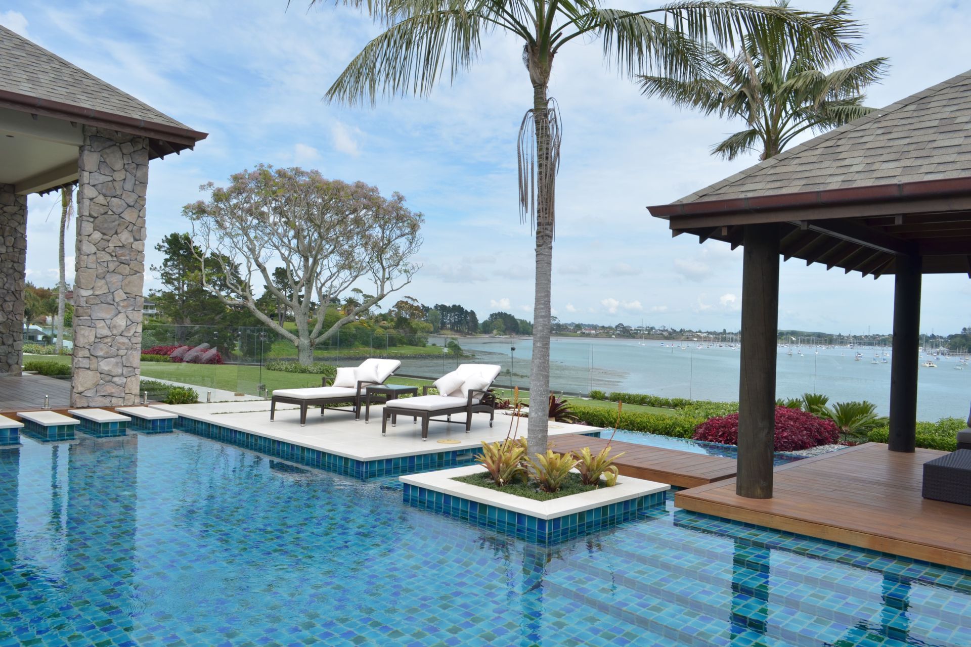 Create connections with the rest of the garden.  The lawn and planting inside this pool enclosure create a coherance and connection with the outer garden.