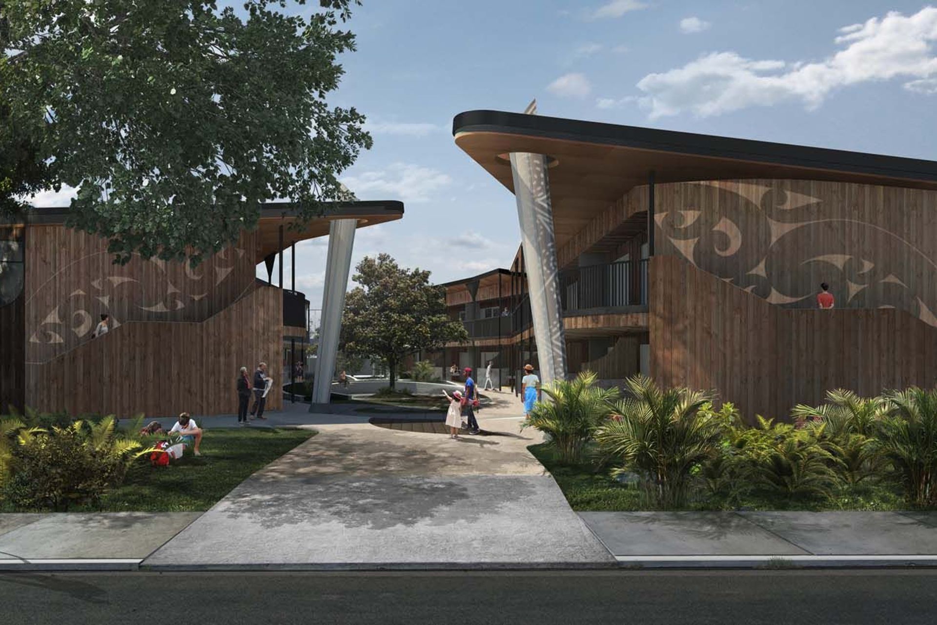 TOA Architects' concept design for a complex that provides social housing in South Auckland.