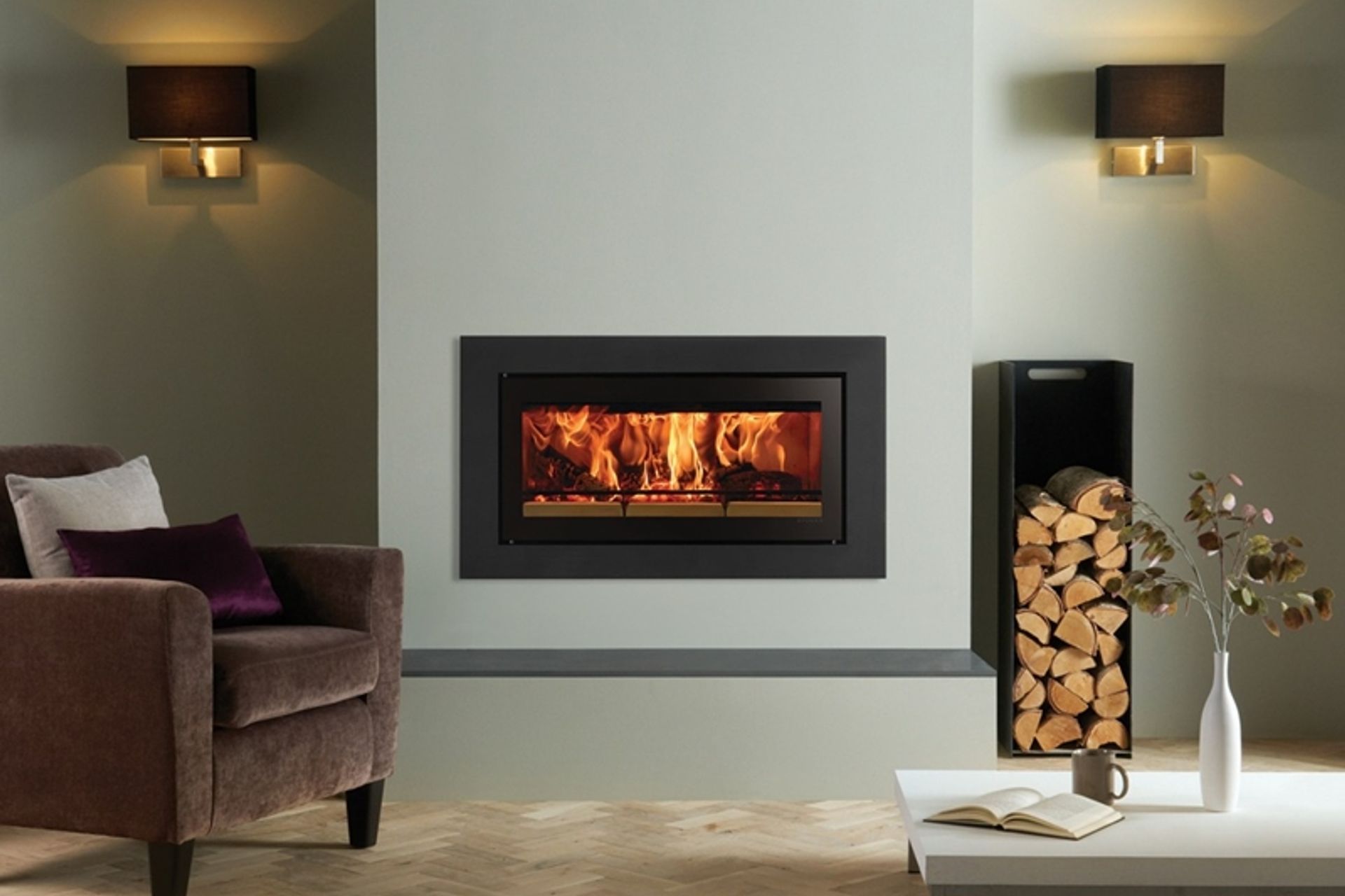 A freestanding option for a modern office foyer or reception. 