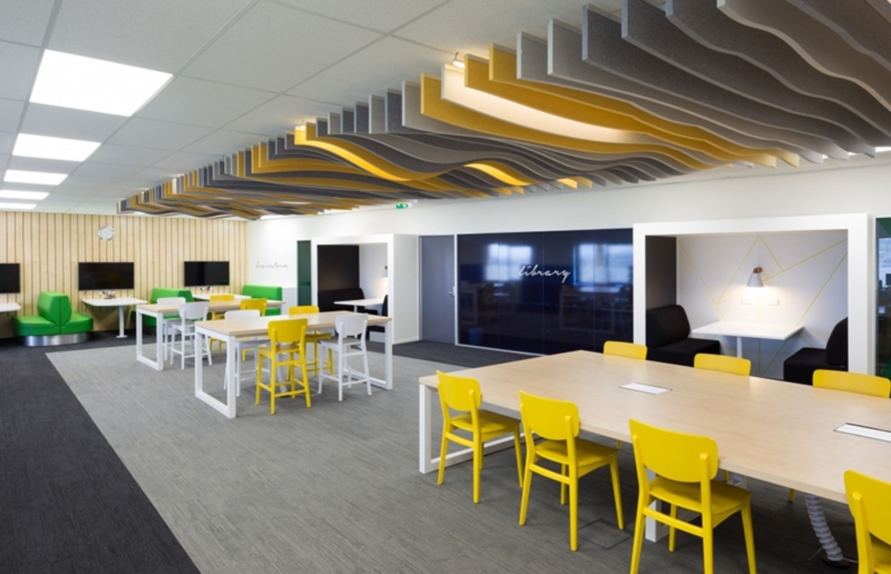 Autex's rippling wave acoustic installation at Westmount New Learning Centre is an artform.